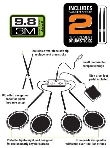 Xbox 360 Harmonix Rock Band Portable Drum Kit - Xbox 360 [Pre-Owned] ACCESSORIES Mad Catz