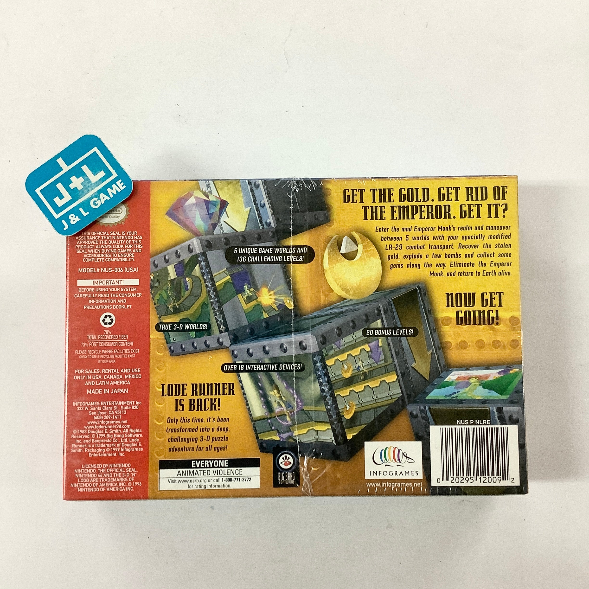 Lode Runner 3-D - (N64) Nintendo 64 Video Games Infogrames   