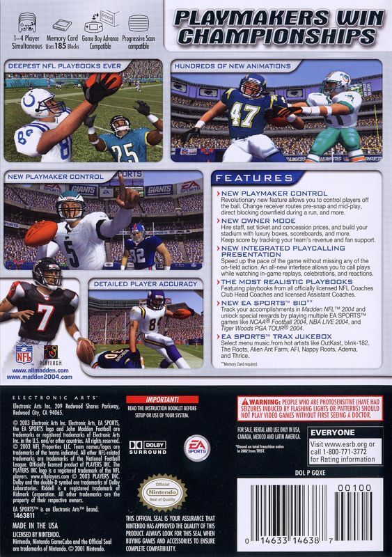 Madden NFL 2004 - (GC) GameCube [Pre-Owned] Video Games EA Sports   