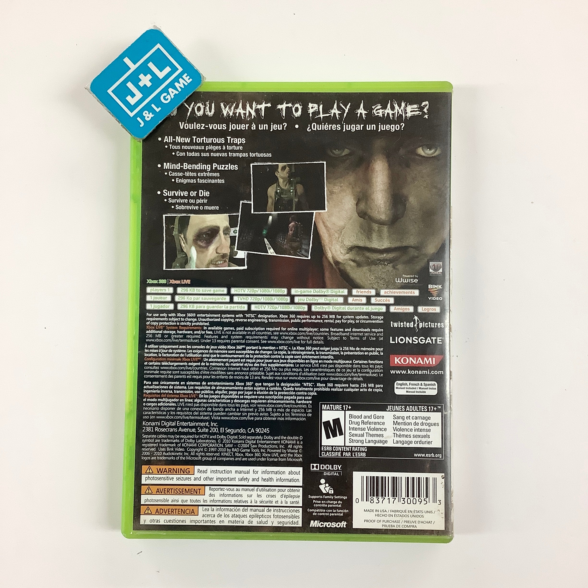 Saw II: Flesh & Blood - Xbox 360 [Pre-Owned] Video Games Konami