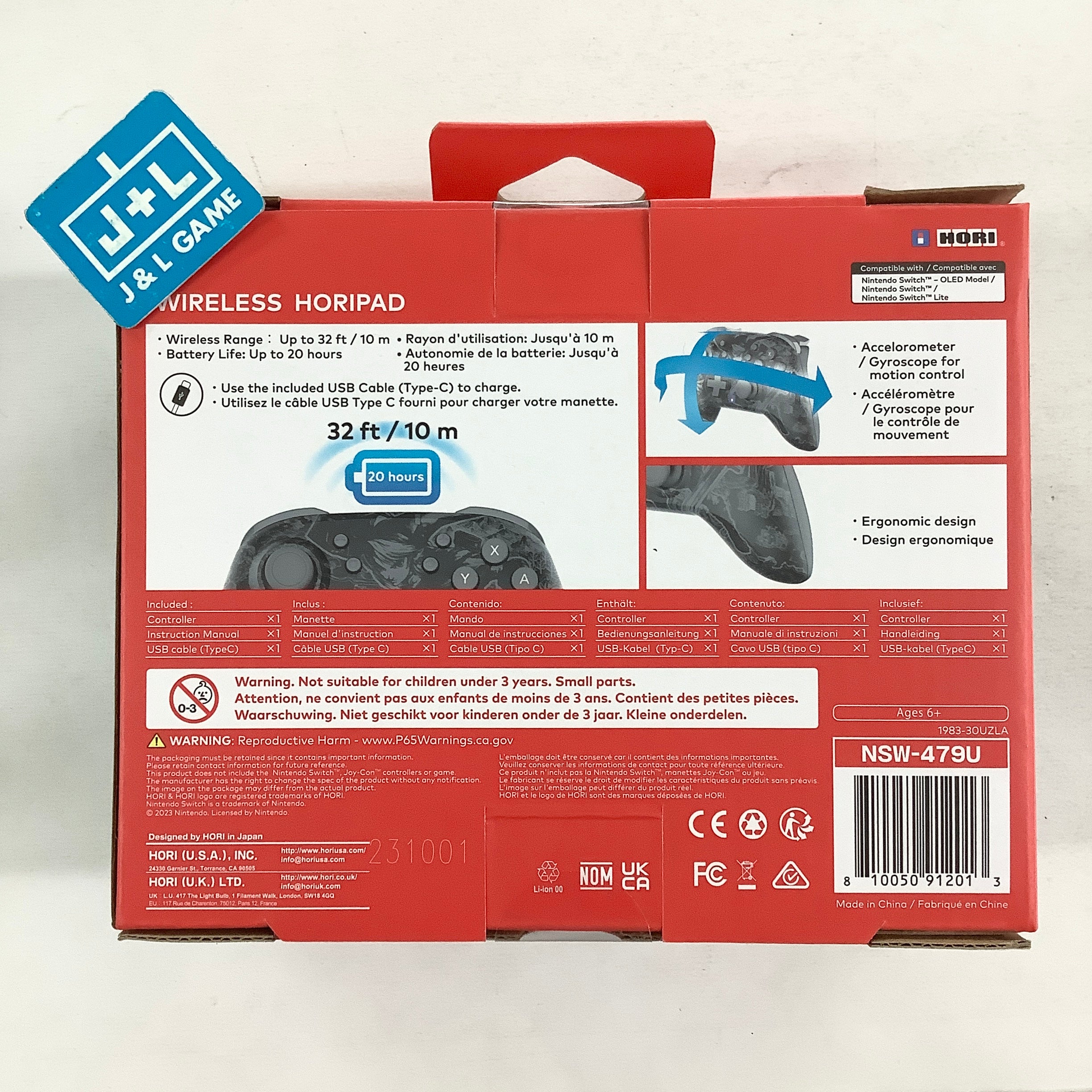 HORI Wireless HORIPAD (The Legend of Zelda Edition) Pro Controller - (NSW) Nintendo Switch ACCESSORIES HORI