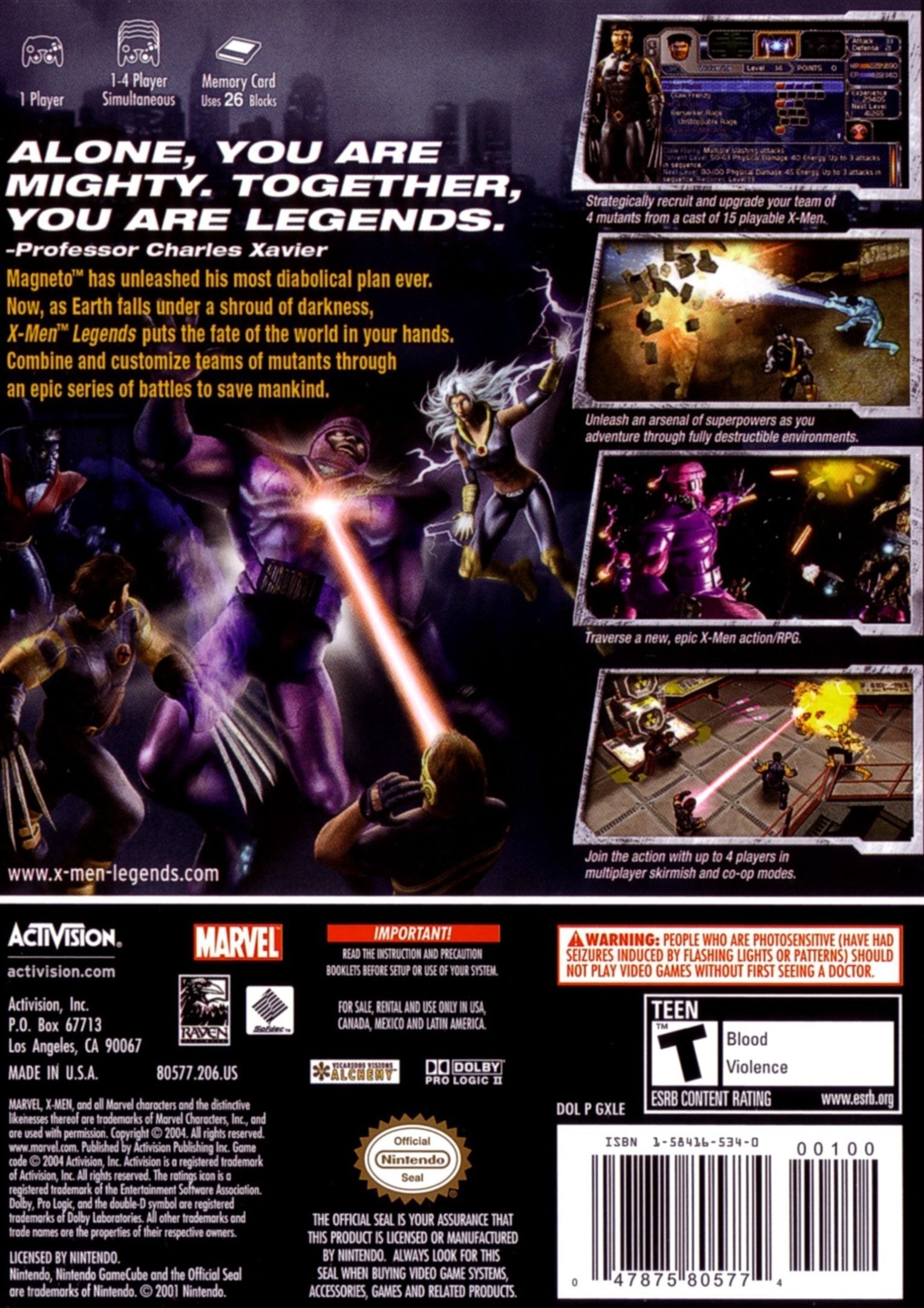 X-Men Legends - (GC) GameCube [Pre-Owned] Video Games Activision   