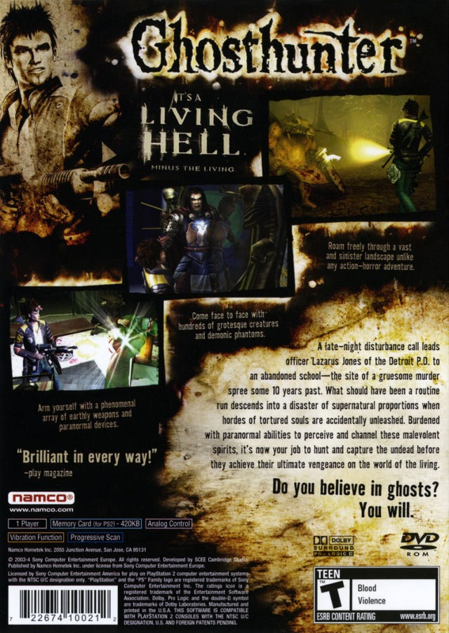 Ghosthunter - (PS2) Playstation 2 Video Games NAMCO