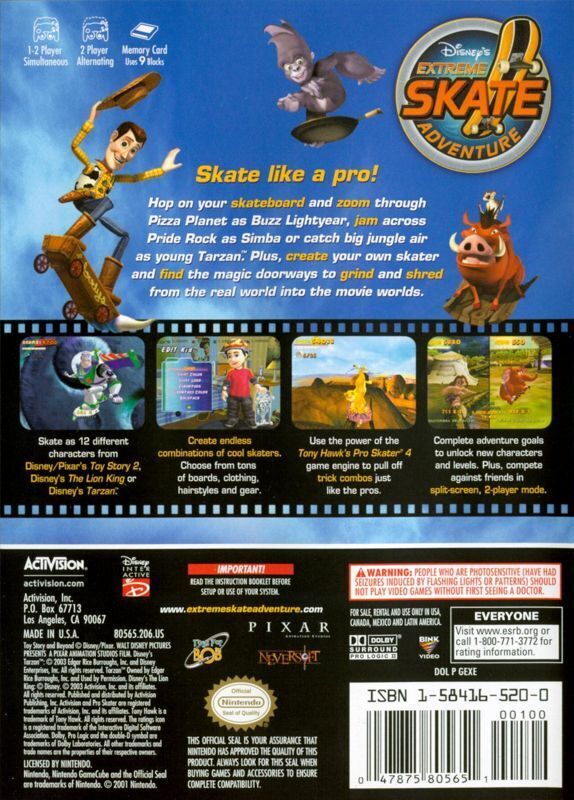 Disney's Extreme Skate Adventure - (GC) GameCube [Pre-Owned] Video Games Activision   