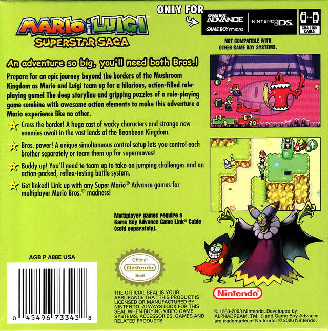 Mario & Luigi: Superstar Saga (Player's Choice) - (GBA) Game Boy Advance [Pre-Owned] Video Games Nintendo