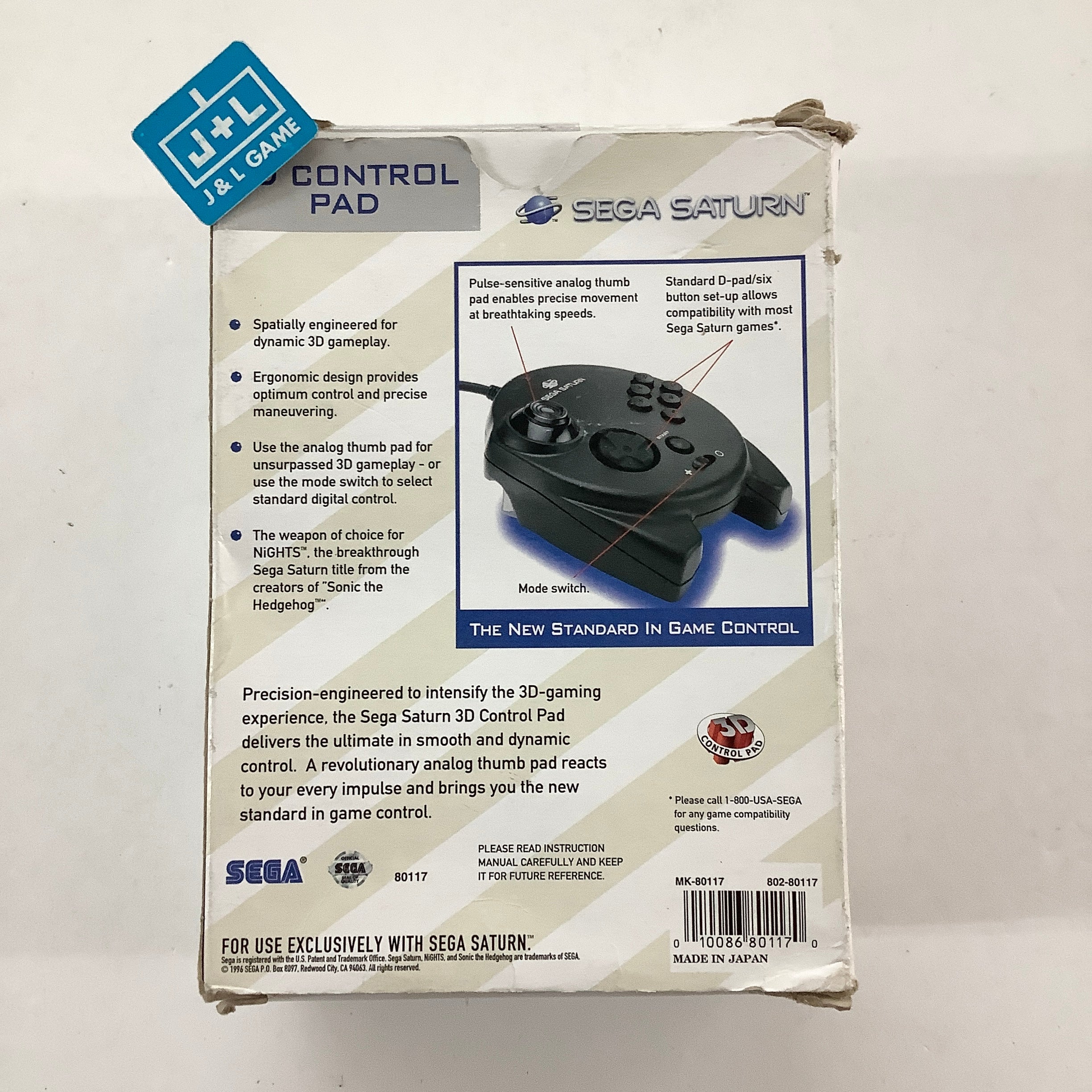 Sega Saturn Official 3D Control Pad (Black) - (SS) SEGA Saturn [Pre-Owned] Accessories SEGA