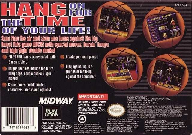 NBA Hang Time - (SNES) Super Nintendo [Pre-Owned] Video Games Midway   