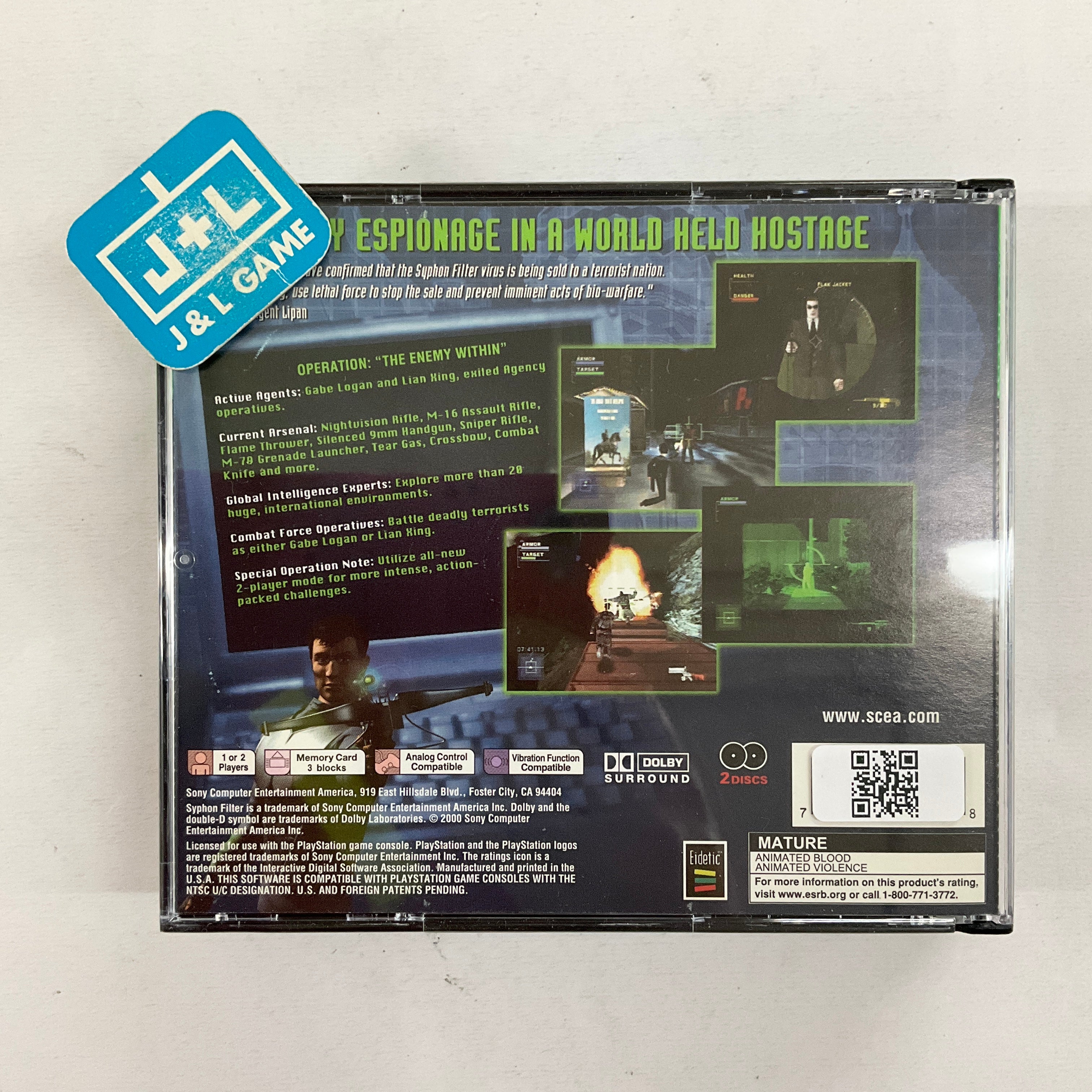 Syphon Filter 2 (Greatest Hits) - (PS1) Playstation 1 [Pre-Owned] Video Games 989 Studios