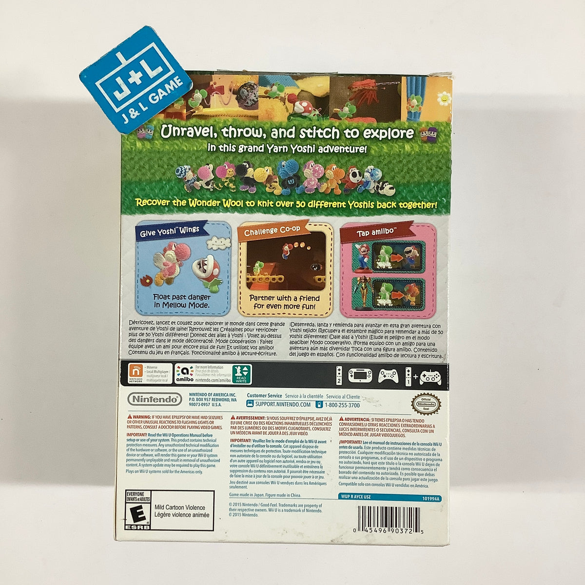 Yoshi's Woolly World + Green Yarn Yoshi amiibo - Nintendo Wii U [Pre-Owned]
