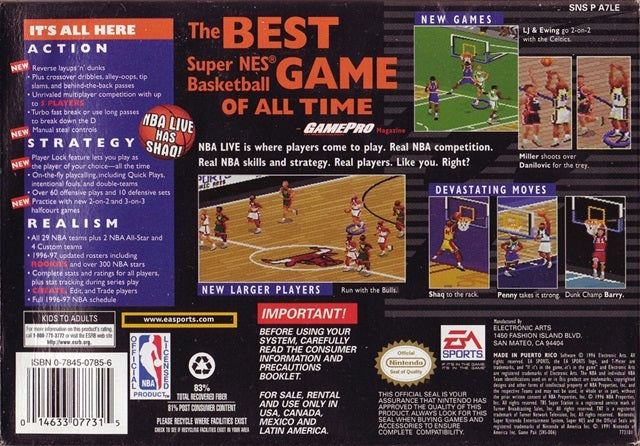 NBA Live 97 - (SNES) Super Nintendo [Pre-Owned] Video Games Electronic Arts   
