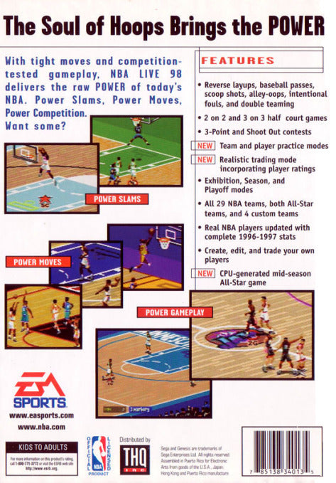 NBA Live 98 - (SG) SEGA Genesis [Pre-Owned] Video Games EA Sports   
