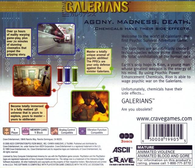 Galerians - (PS1) PlayStation 1 [Pre-Owned]