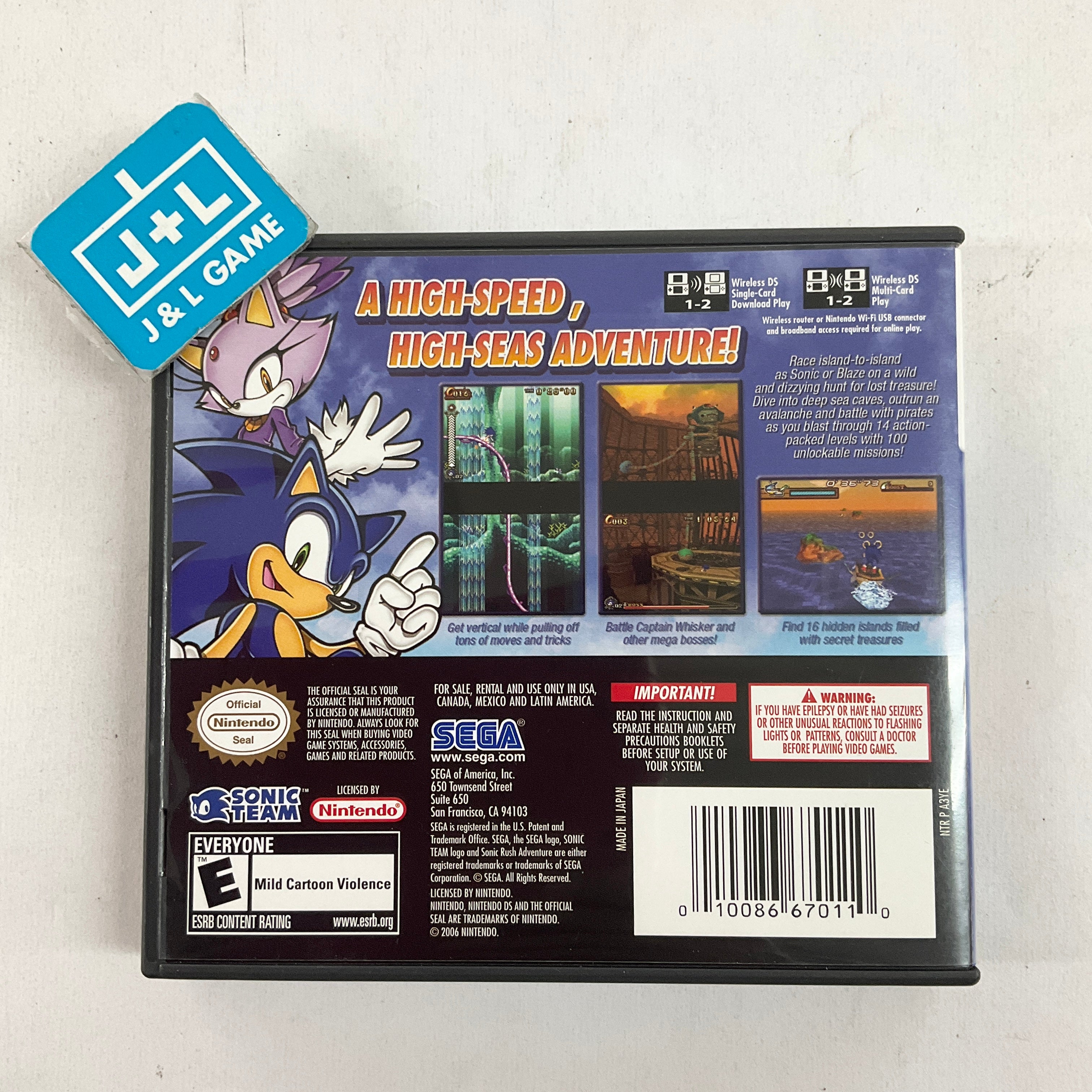 Sonic Rush Adventure - (NDS) Nintendo DS [Pre-Owned] Video Games Sega