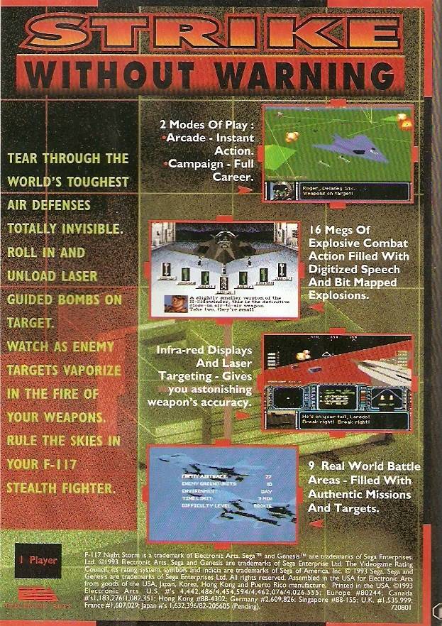 F-117 Night Storm - (SG) SEGA Genesis [Pre-Owned]