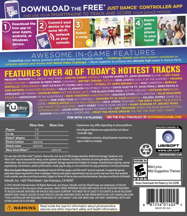アンドリュージョーンズゲームユーズドリストバンド Just Dance 2016 - (XB1) Xbox One [Pre-Owned] | J&L Game