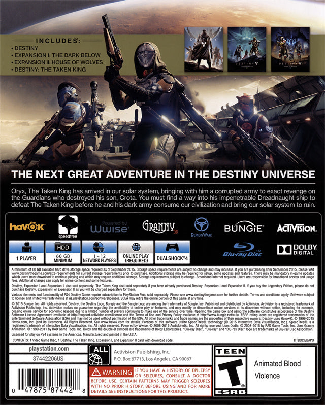 Destiny: The Taken King - Legendary Edition - (PS4) PlayStation 4