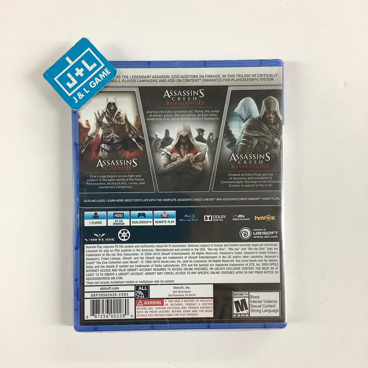 Assassin's Creed: The Ezio Collection - (PS4) PlayStation 4 Video Games Ubisoft