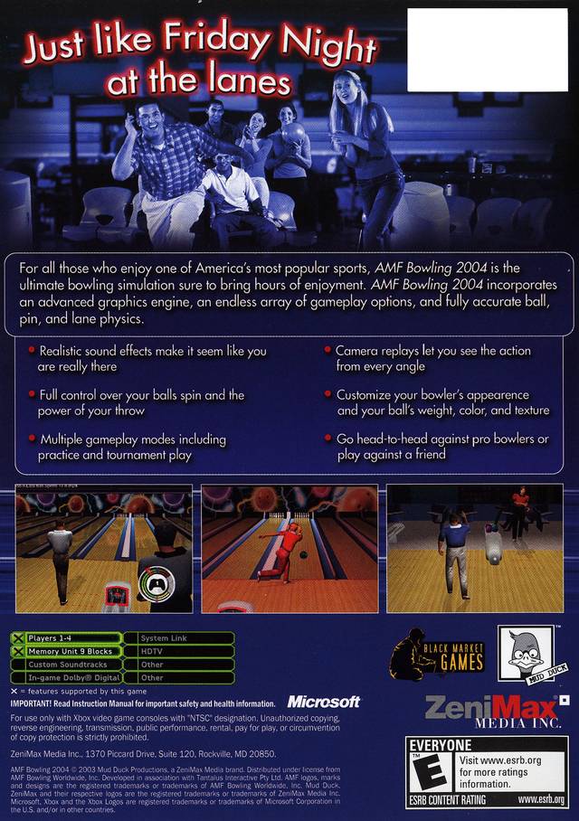 AMF Bowling 2004 - (XB) Xbox Video Games Mud Duck Productions   