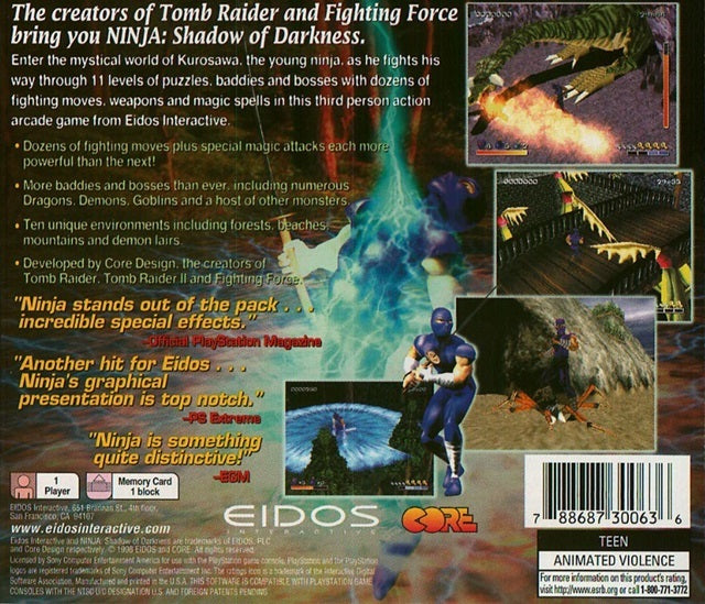 Ninja Shadow of Darkness - (PS1) PlayStation 1 [Pre-Owned] Video Games Core Design Ltd.