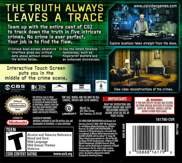 CSI: Crime Scene Investigation: Dark Motives - (NDS) Nintendo DS [Pre-Owned] Video Games Ubisoft   