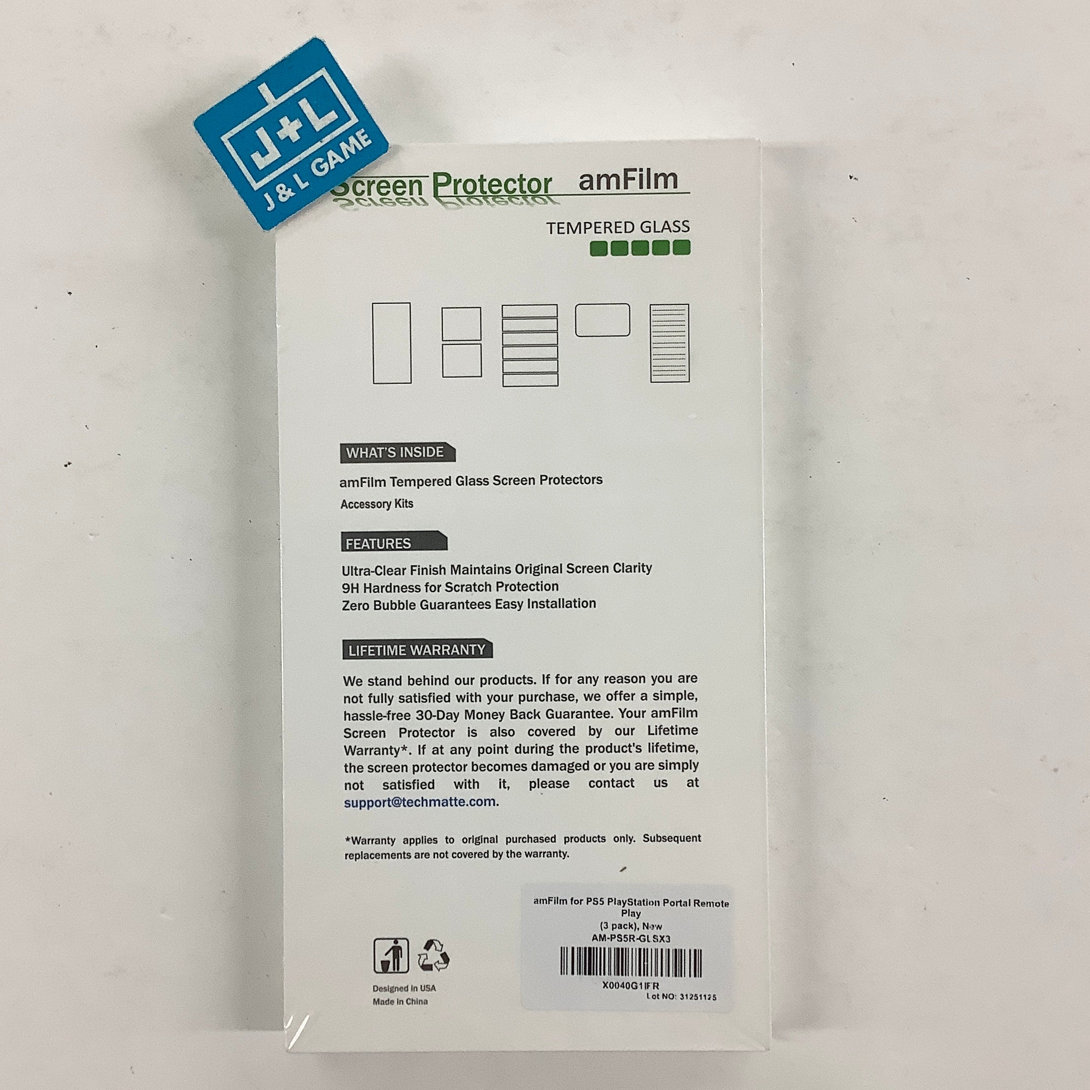 amFilm Tempered Glass Screen Protector PlayStation Portal Remote 3 Pack - (PS5) PlayStation 5 Home Entertainment amFilm