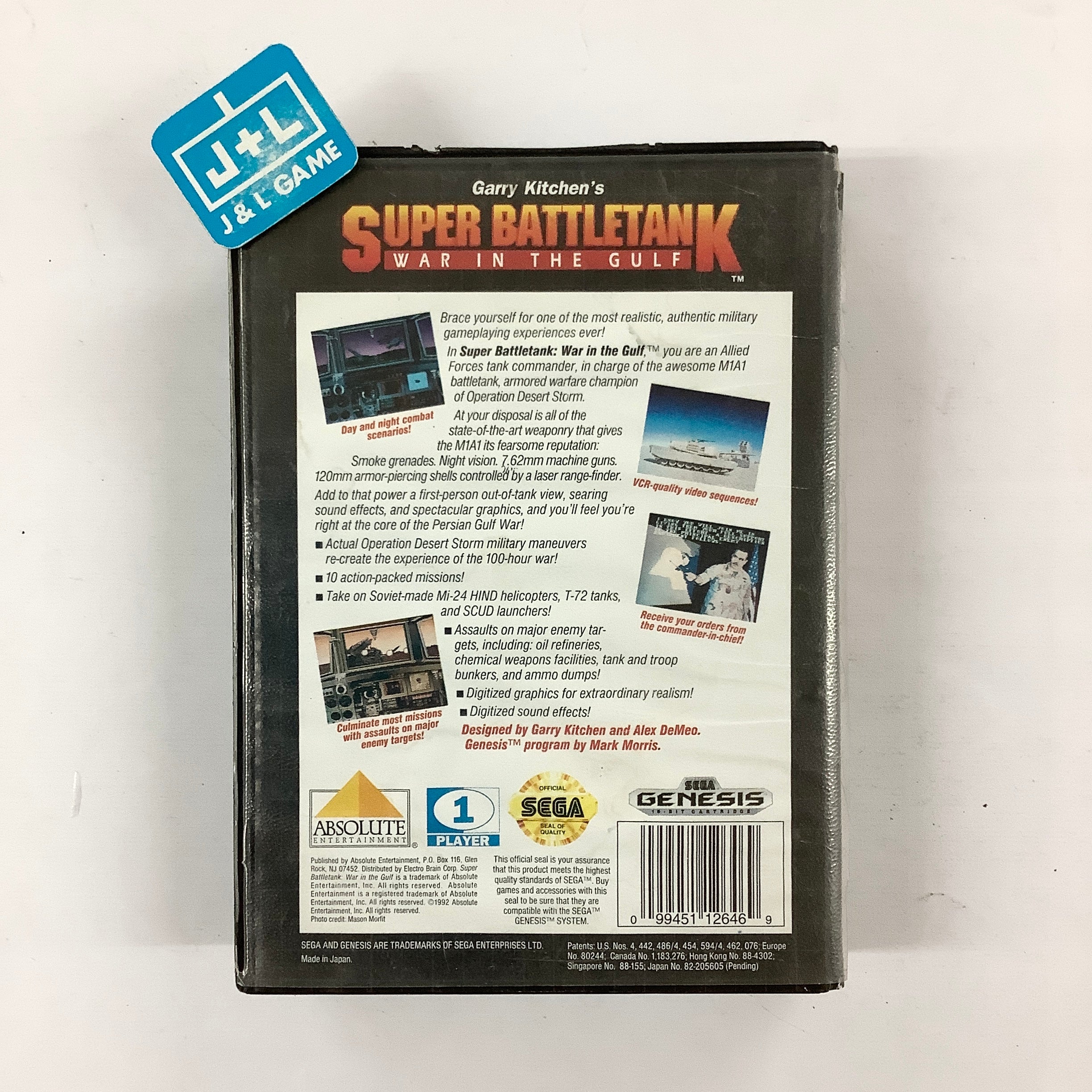 Garry Kitchen's Super Battletank: War in the Gulf - (SG) SEGA Genesis [Pre-Owned] Video Games Absolute Entertainment   