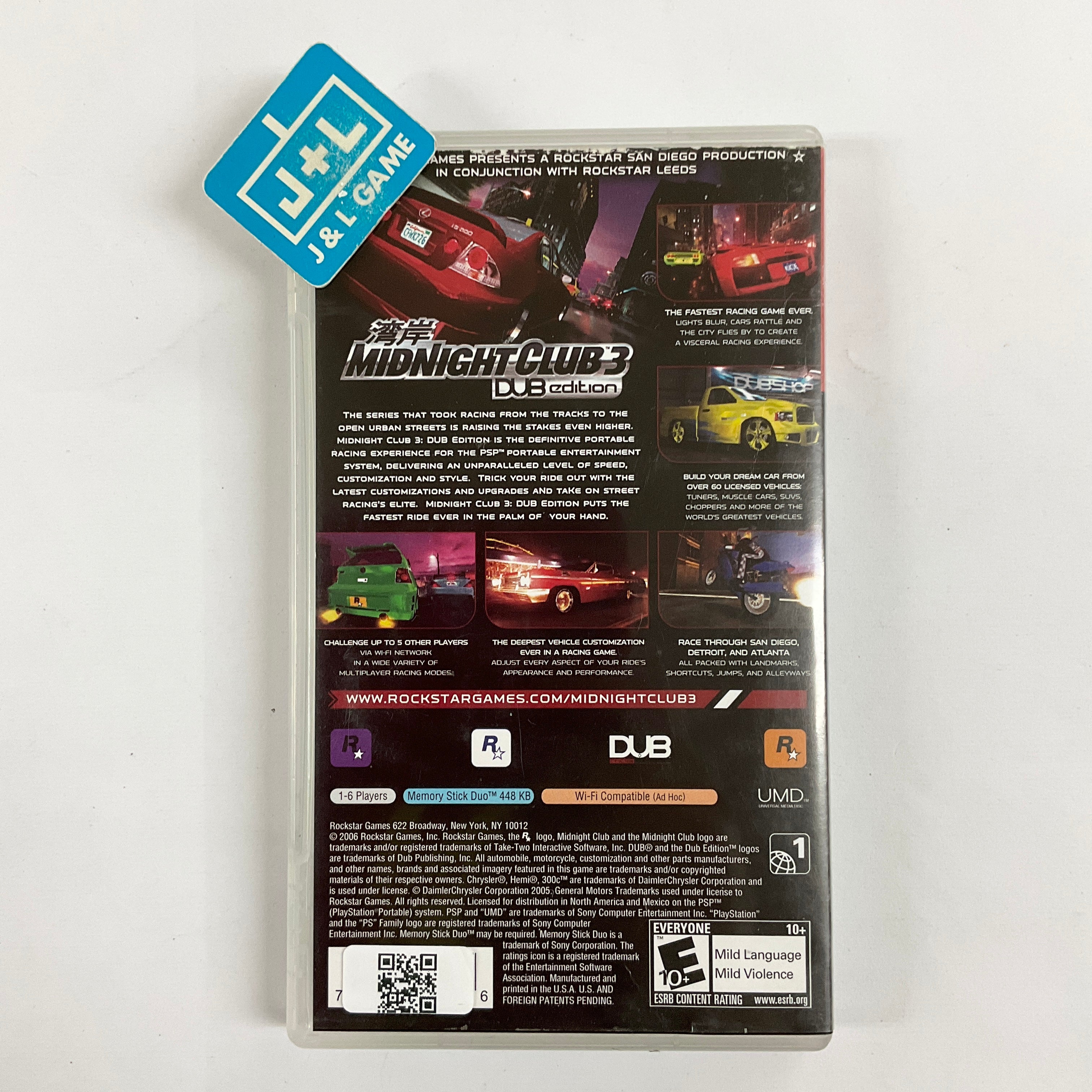 Midnight Club 3: DUB Edition (Greatest Hits) - SONY PSP [Pre-Owned] Video Games Rockstar Games   