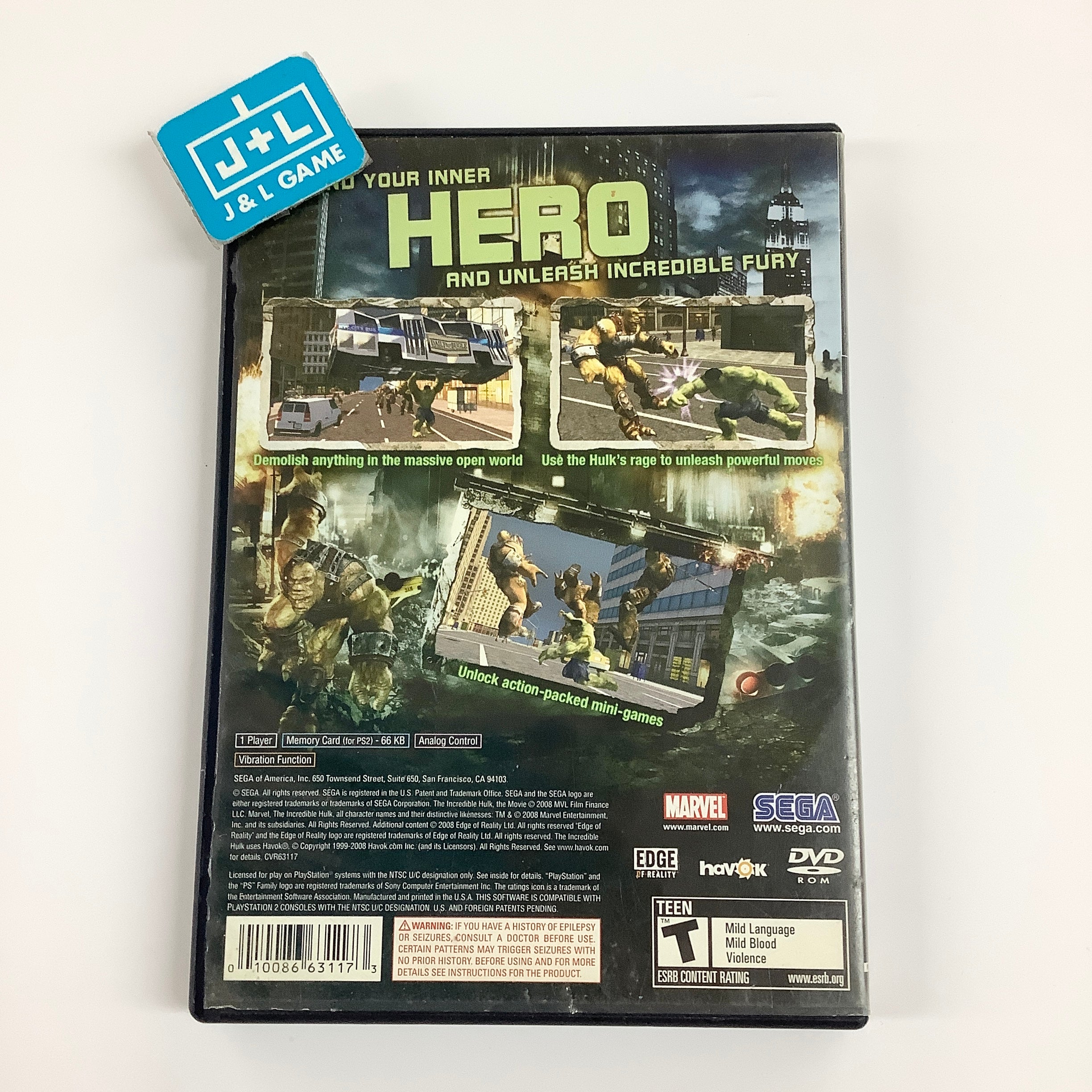 The Incredible Hulk - (PS2) PlayStation 2 [Pre-Owned] Video Games Sega