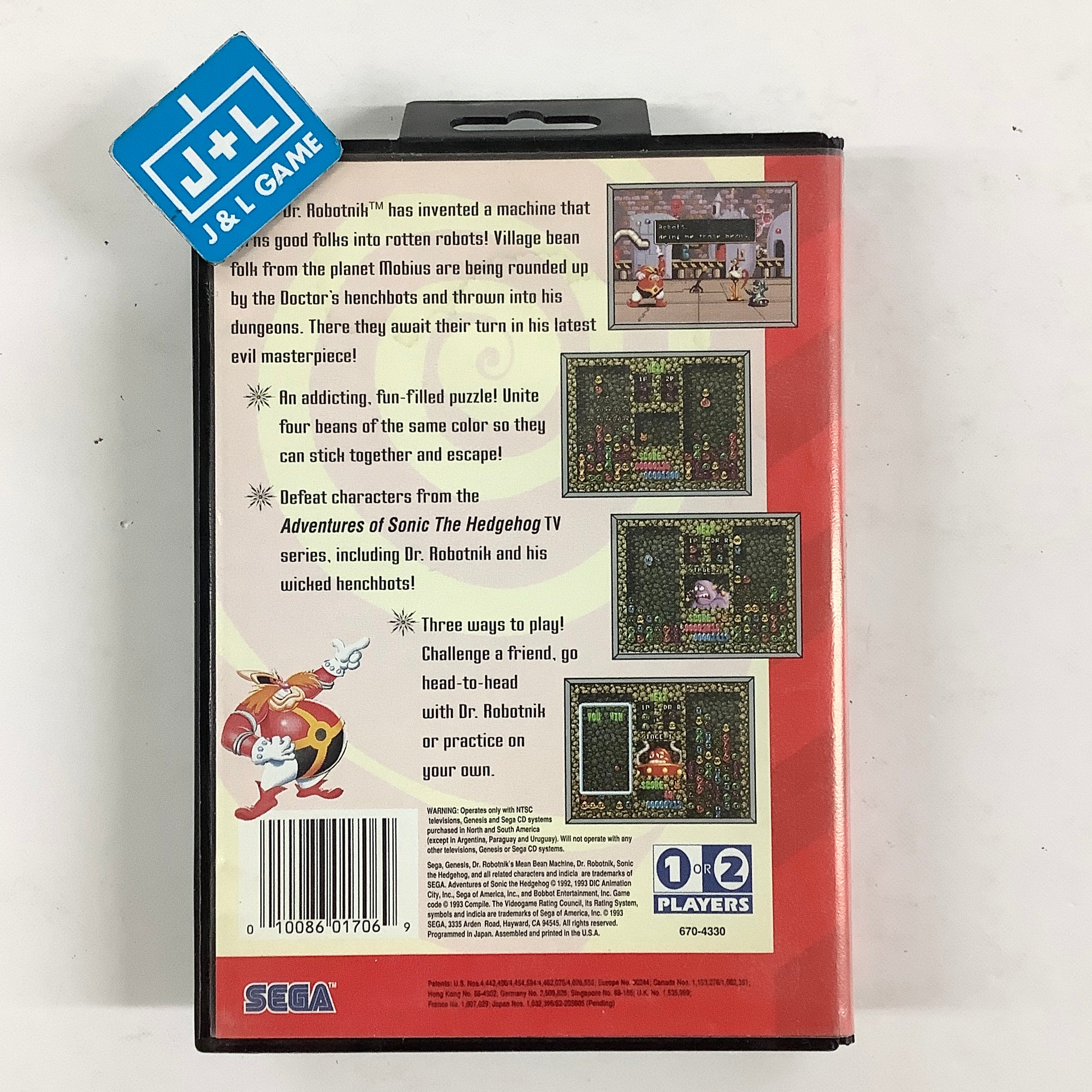 Dr. Robotnik's Mean Bean Machine - (SG) SEGA Genesis [Pre-Owned] Video Games Sega