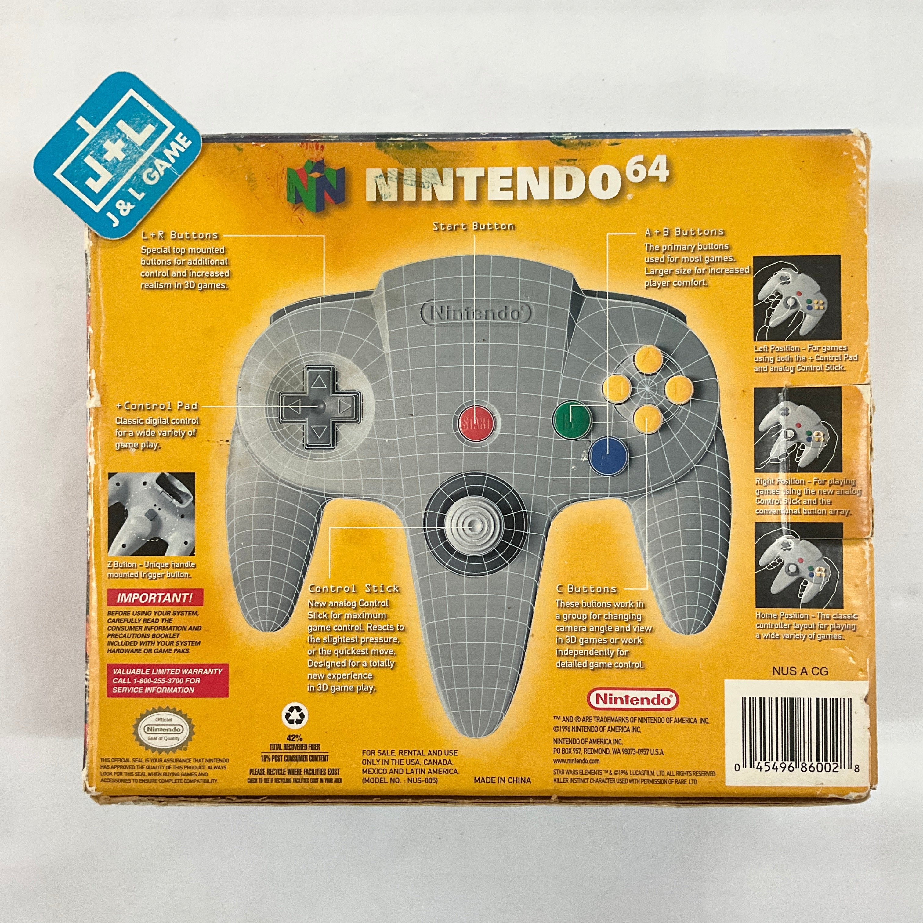Nintendo 64 Controller (Gray) - (N64) Nintendo 64 [Pre-Owned] Accessories Nintendo   