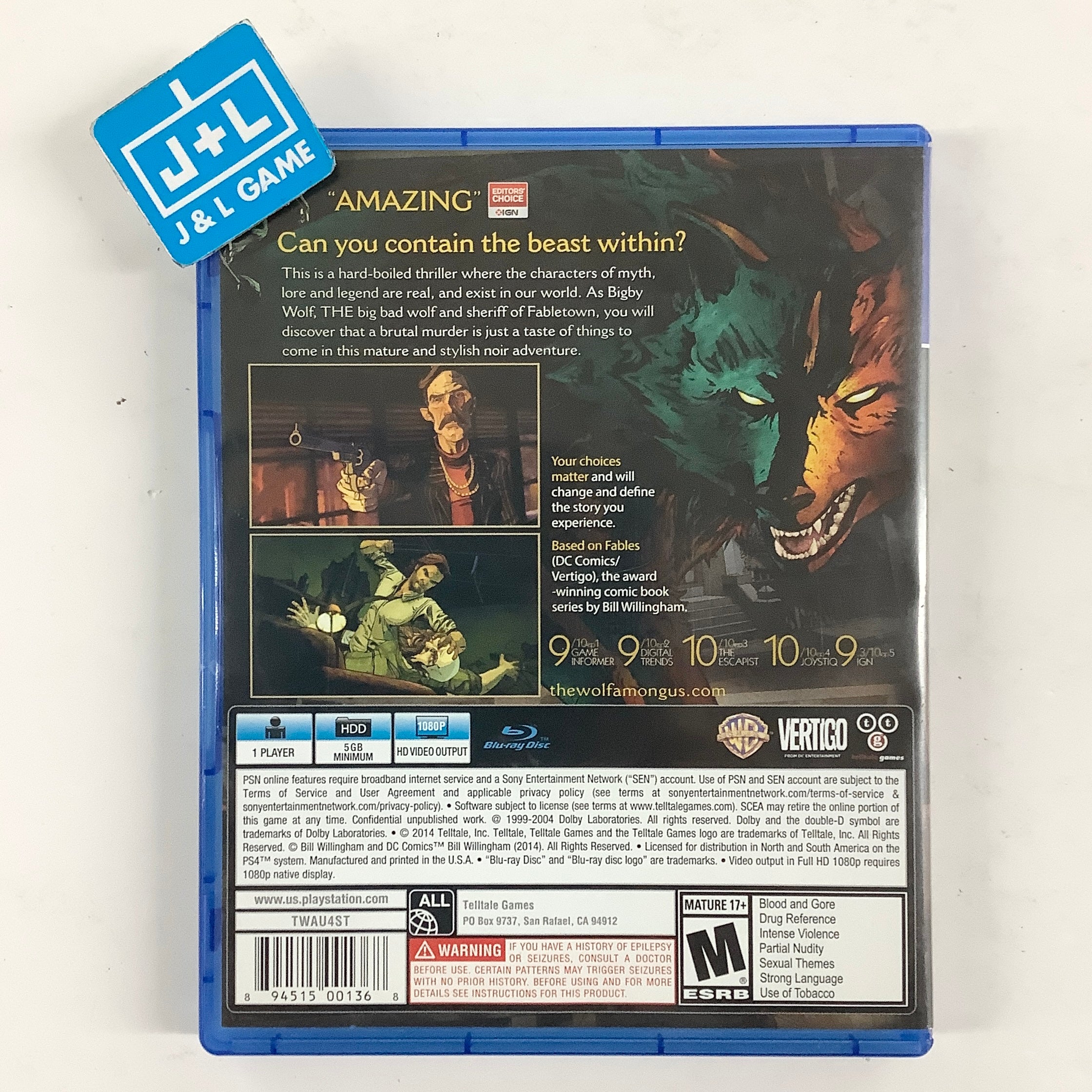 The Wolf Among Us - (PS4) PlayStation 4 [Pre-Owned] Video Games Telltale Games