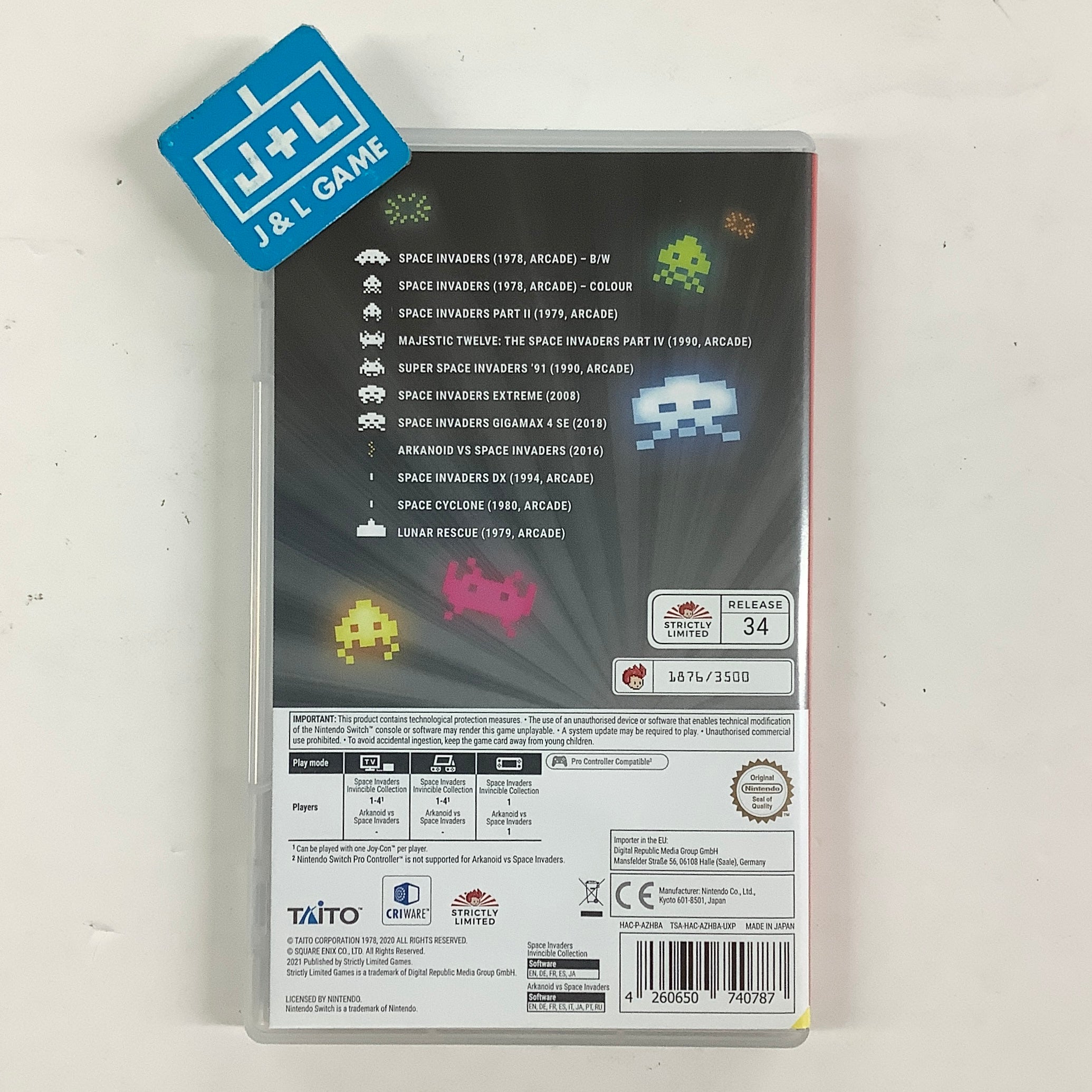 Space Invaders Invincible Collection (Strictly Limited #34) - (NSW) Nintendo Switch [Pre-Owned] (European Import) Video Games Strictly Limited Games