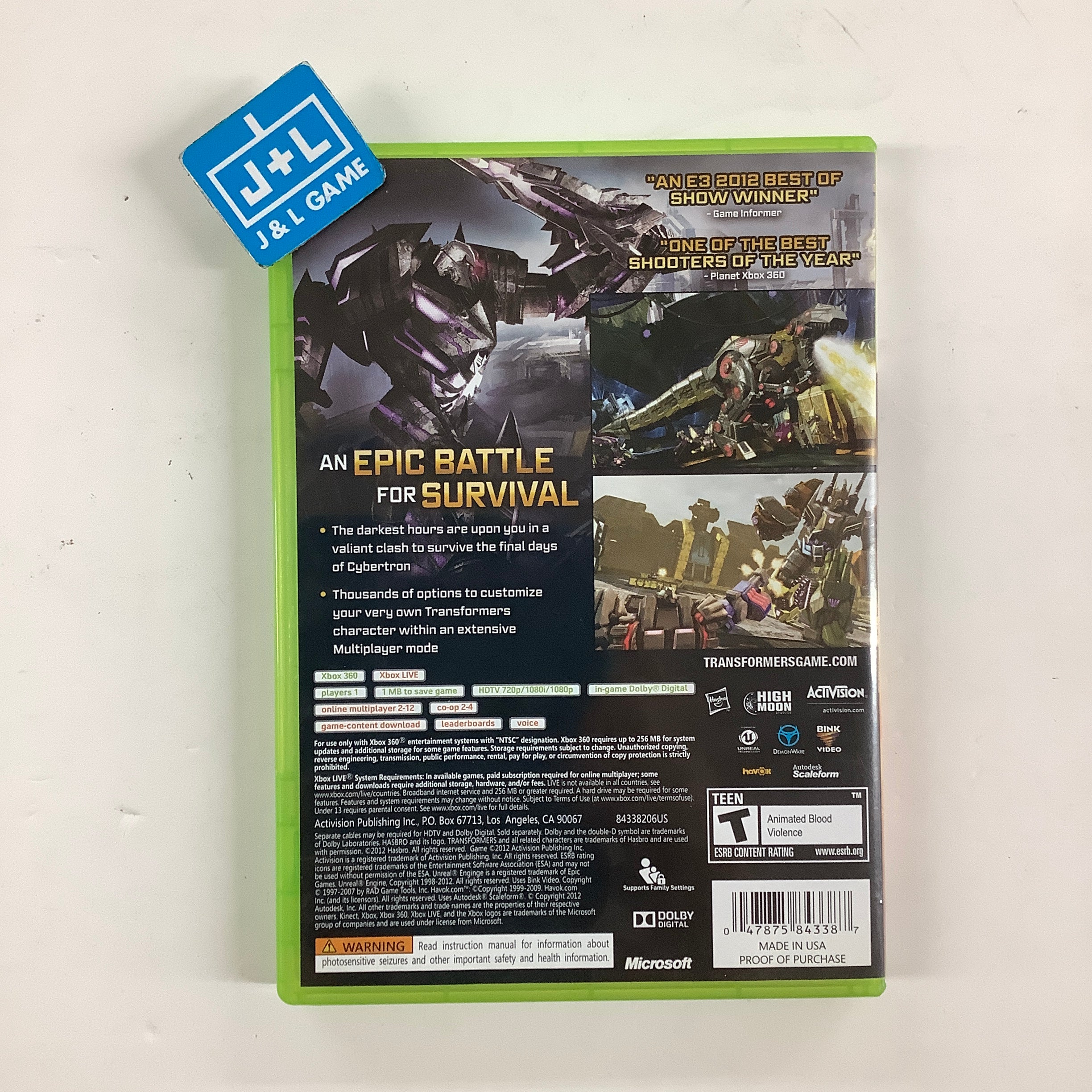 Transformers: Fall of Cybertron - Xbox 360 [Pre-Owned] Video Games Activision