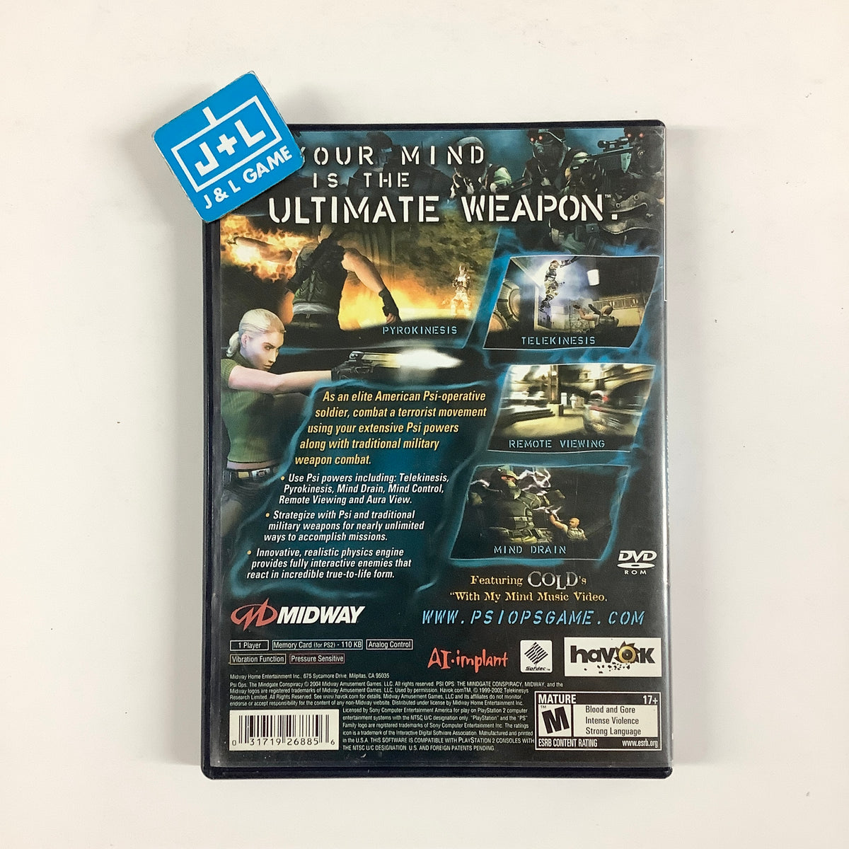 Psi-Ops: The Mindgate Conspiracy - (PS2) PlayStation 2 [Pre-Owned] Video Games Midway