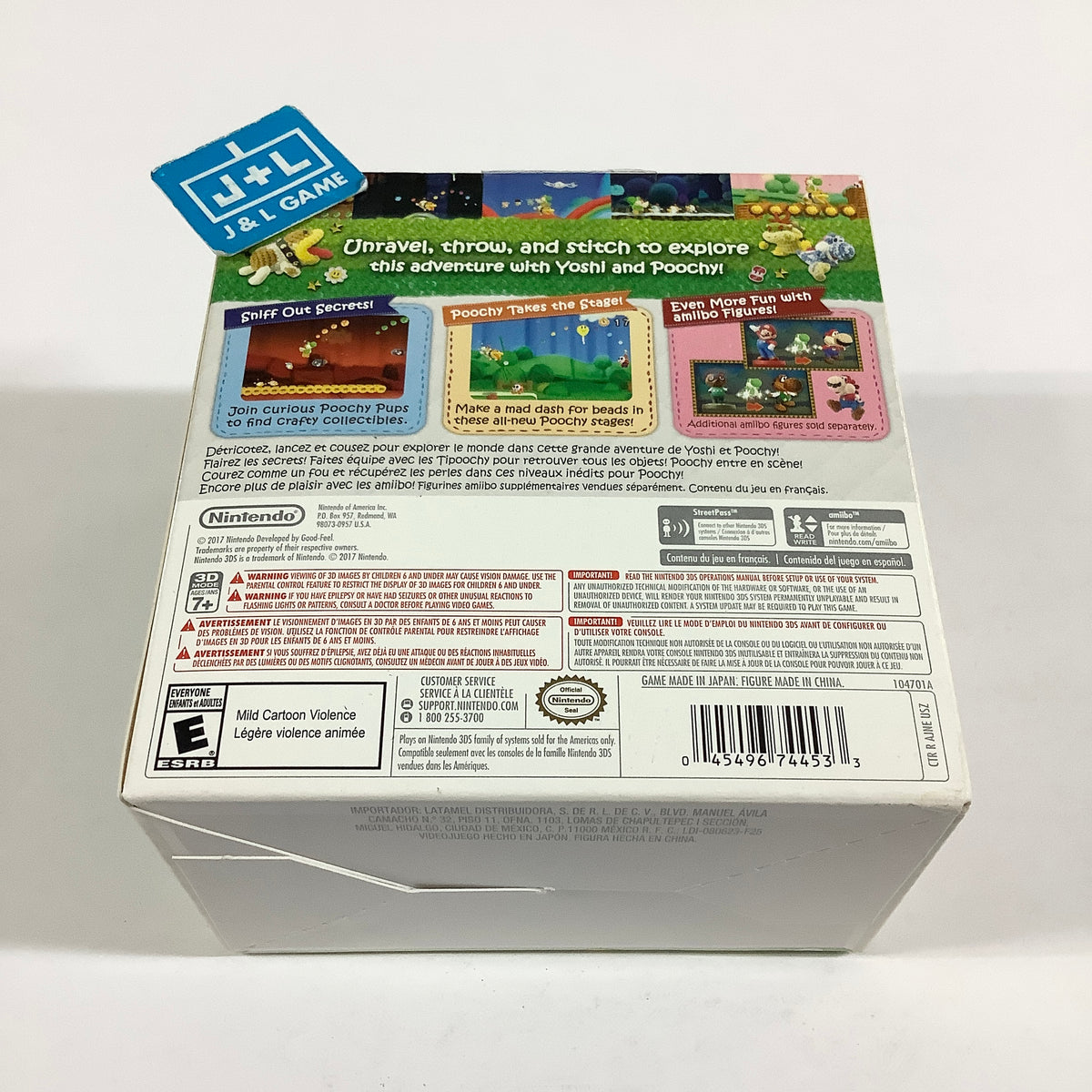 Poochy & Yoshi's Woolly World + Yarn Yoshi amiibo - Nintendo 3DS [Pre-Owned]