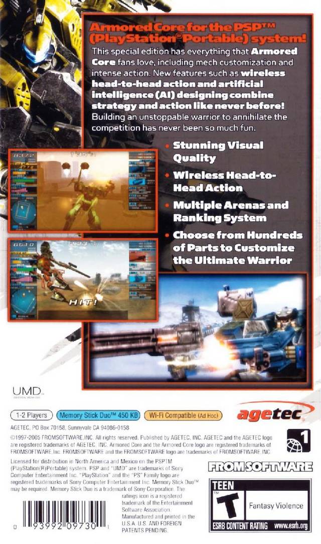 Armored Core: Formula Front Extreme Battle - Sony PSP [Pre-Owned] Video Games Agetec   
