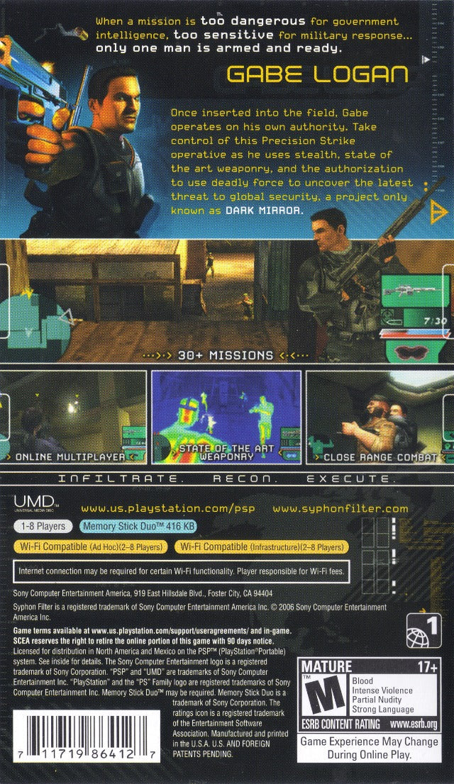 Syphon Filter: Dark Mirror (Greatest Hits) - Sony PSP Video Games SCEA