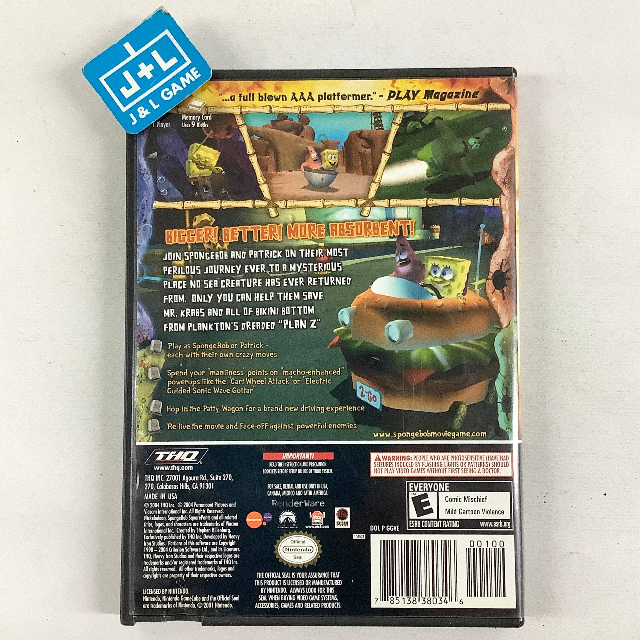 The SpongeBob SquarePants Movie - (GC) GameCube [Pre-Owned] Video Games THQ