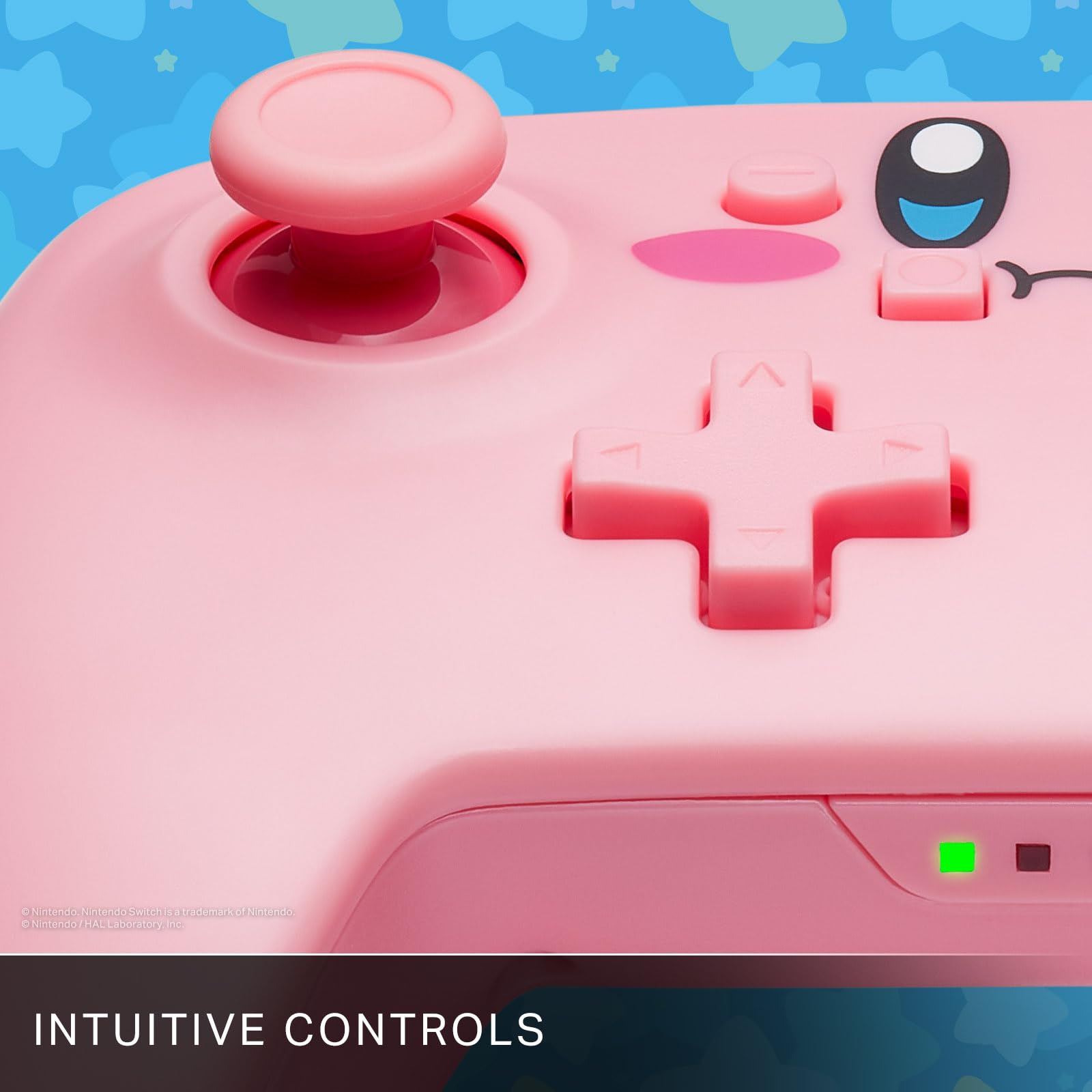PowerA Wireless Controller for Nintendo Switch - Kirby Mouthful, Switch Lite/Switch-OLED Model, Nintendo Switch 2, AA Battery Powered (Battery Included), Bluetooth, Motion Controls, Officially Licensed VIDEO_GAME_CONTROLLER PowerA