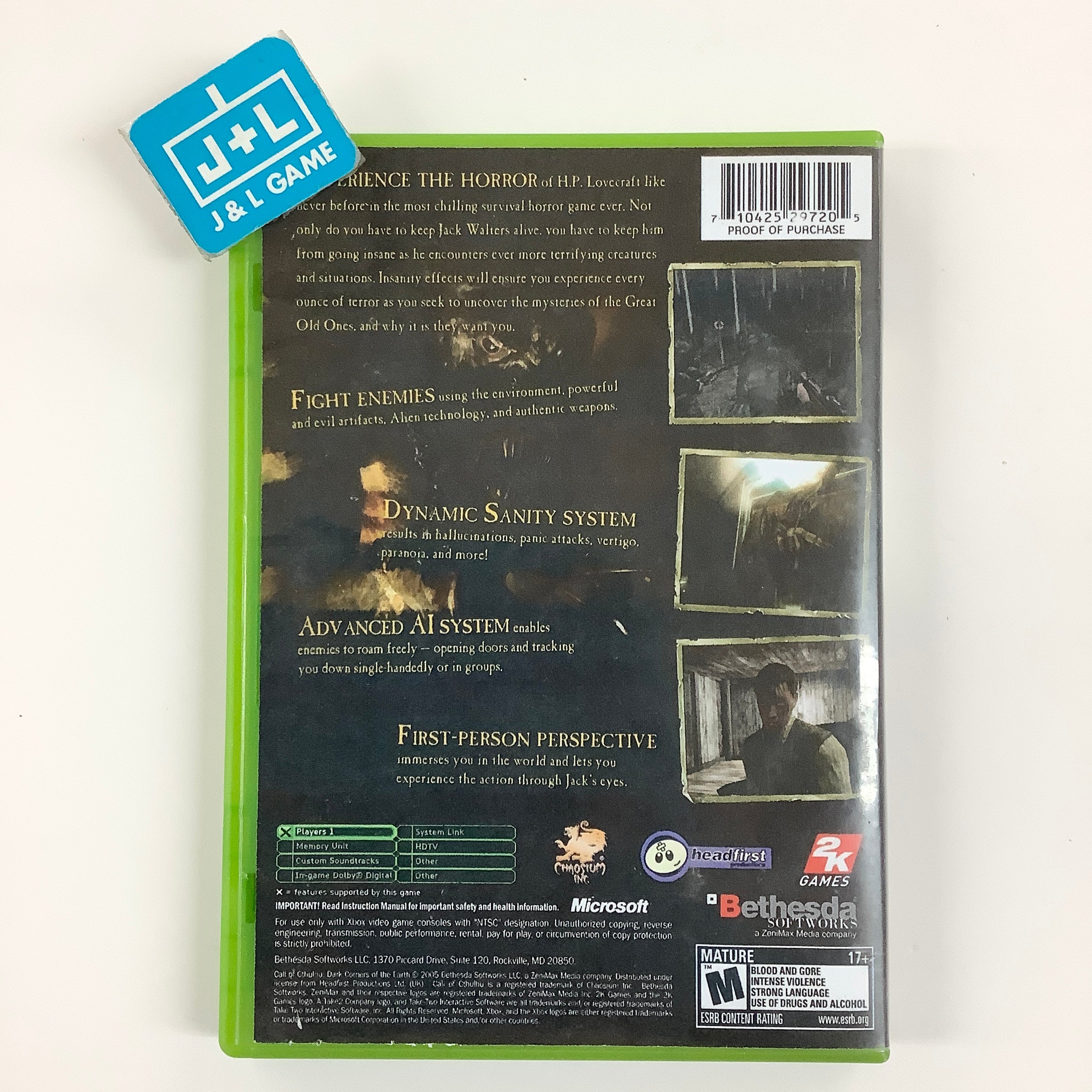 Call of Cthulhu: Dark Corners of the Earth - (XB) Xbox [Pre-Owned] Video Games 2K Games