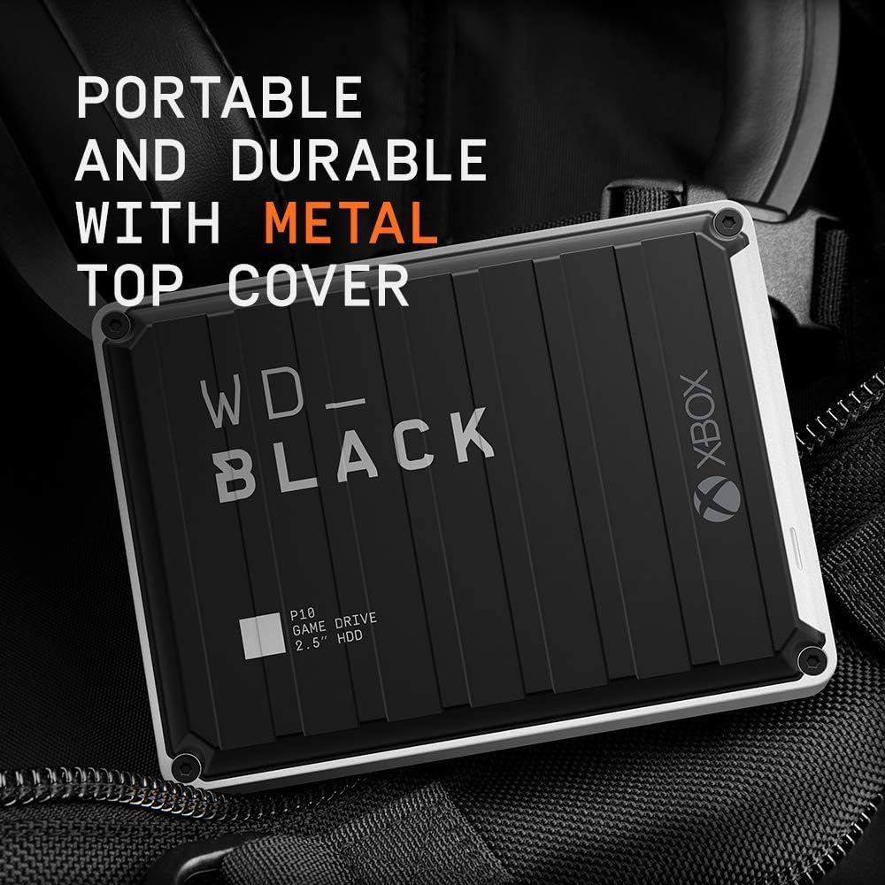 WD_BLACK 5TB P10 Game Drive for Xbox - 1-Month Xbox Game Pass, Portable External Hard Drive for On-The-Go Access To Your Xbox Game library - WDBA5G0050BBK-WESN ACCESSORIES WD
