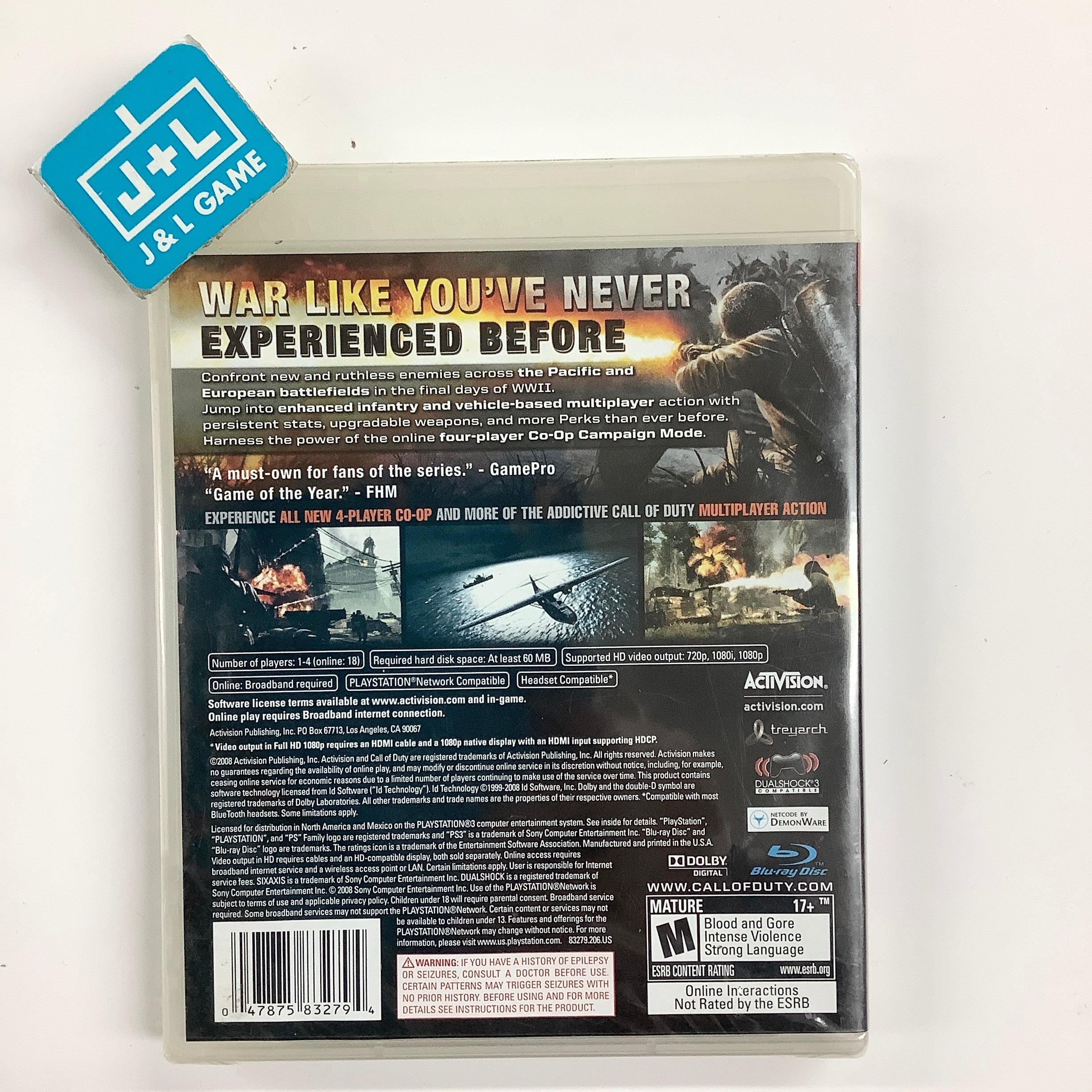 Call of Duty: World at War - (PS3) PlayStation 3 Video Games Activision