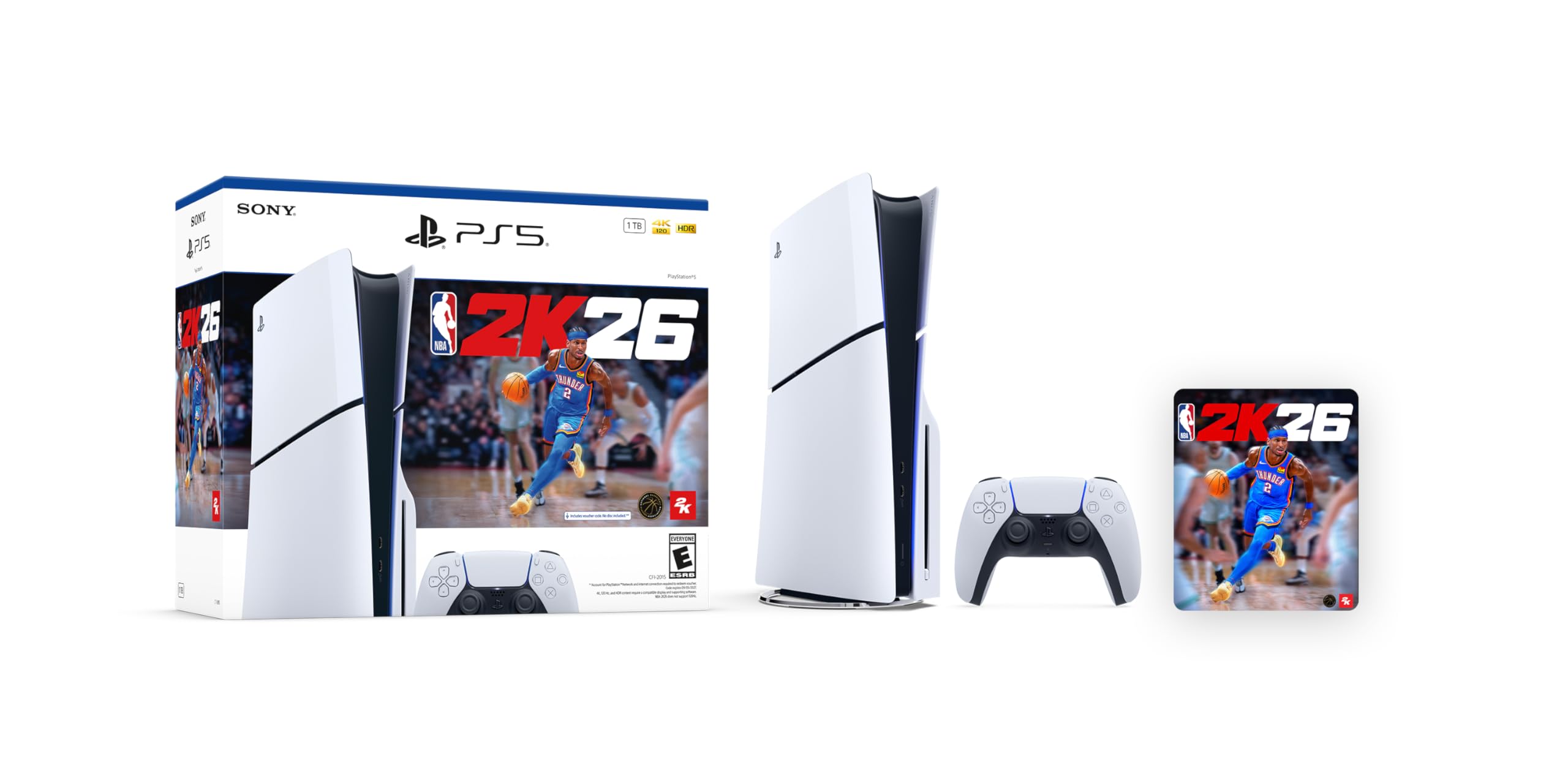 SONY PlayStation 5 Console Slim Disc Edition 1 TB (NBA 2K25 Bundle) (Model CFI-2115) - (PS5) PlayStation 5 CONSOLE PlayStation