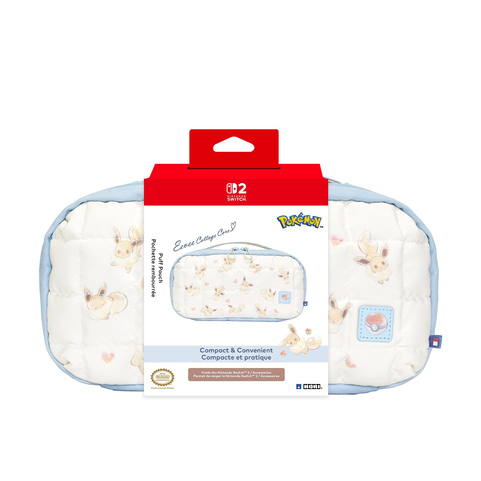 HORI Nintendo Switch 2 Compact & Convenient Puff Pouch (Eevee) - (NS2) Nintendo Switch 2 ACCESSORIES HORI