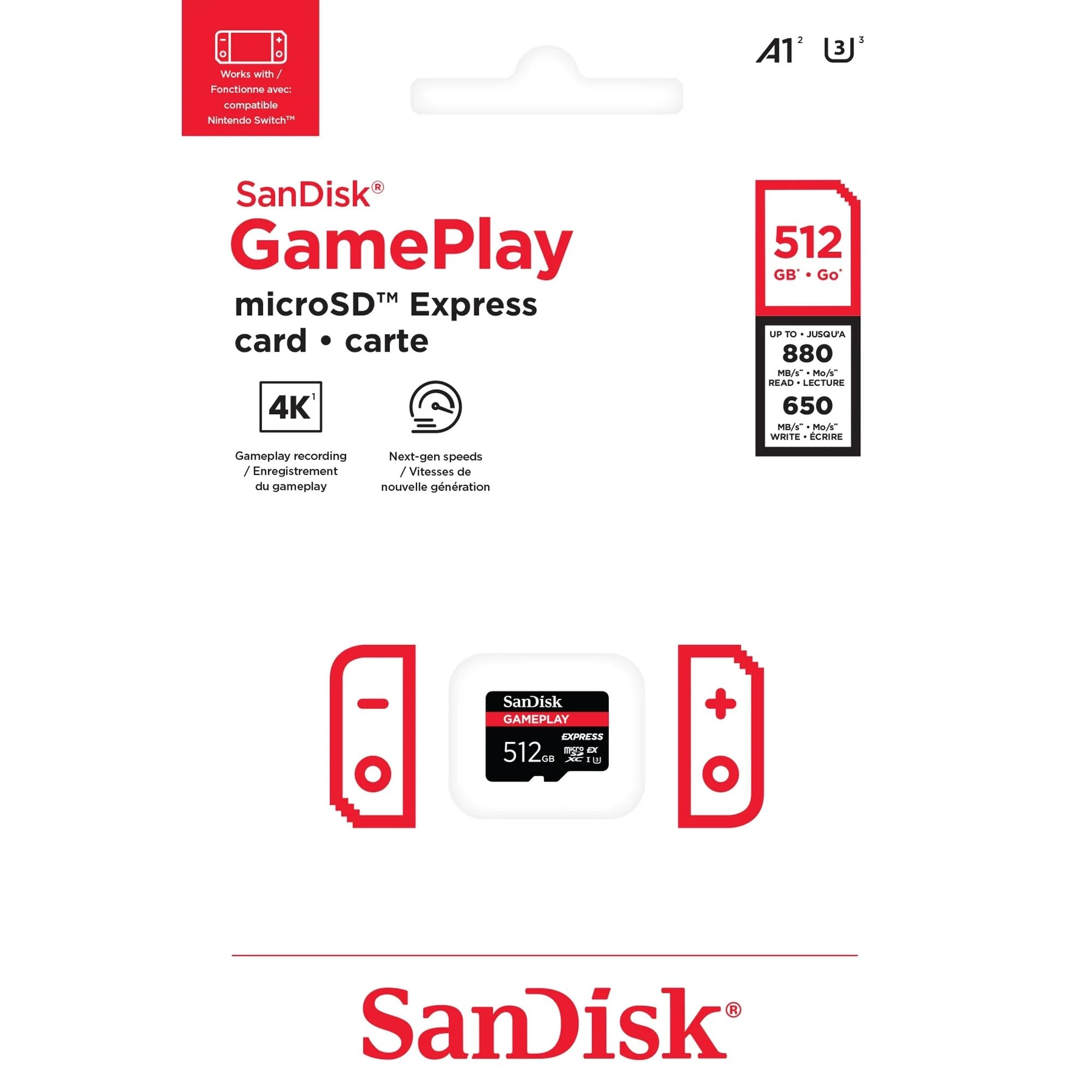 SanDisk microSD Gameplay Memory Card 512GB  - (NS2) Nintendo Switch 2