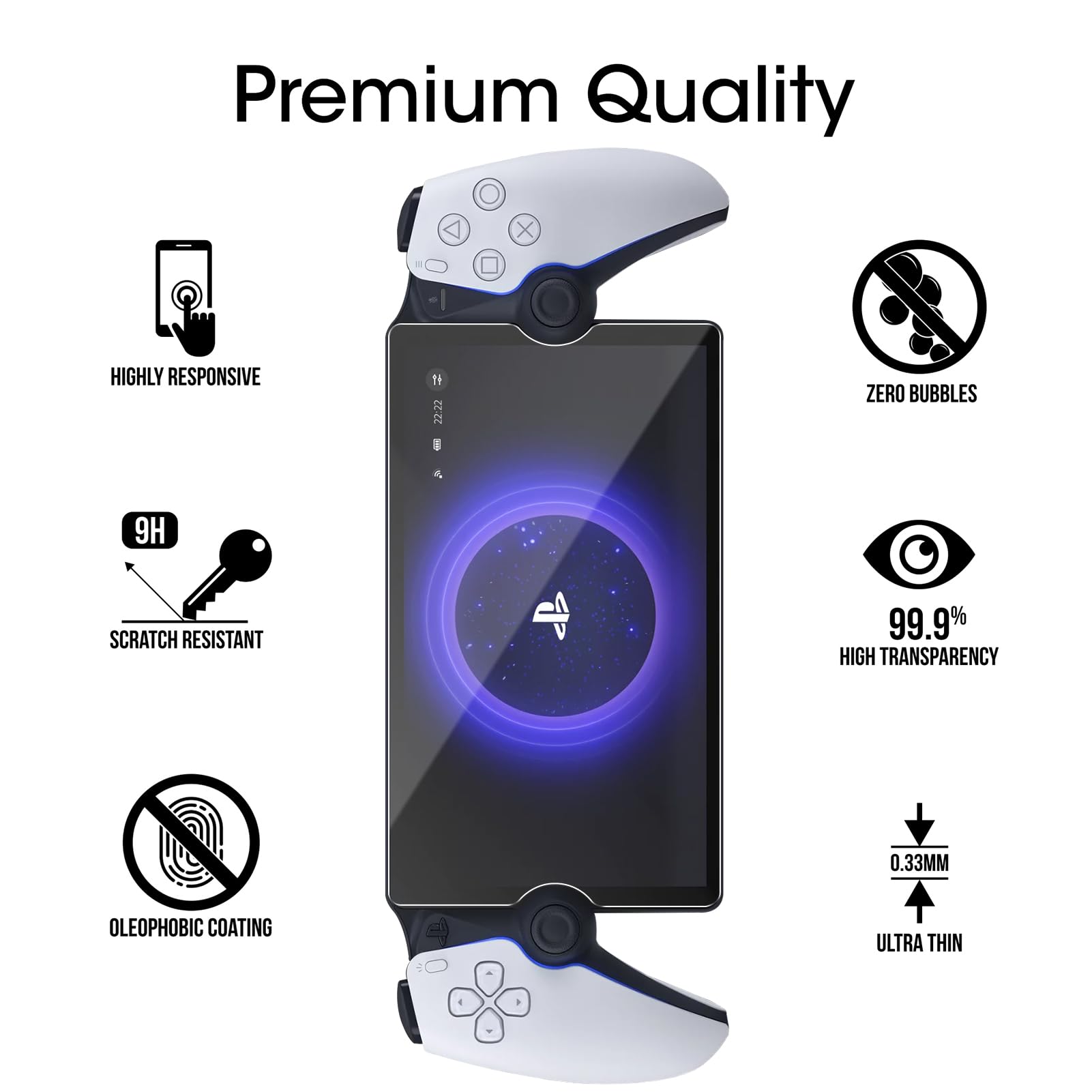 amFilm Tempered Glass Screen Protector PlayStation Portal Remote 3 Pack - (PS5) PlayStation 5 Home Entertainment amFilm