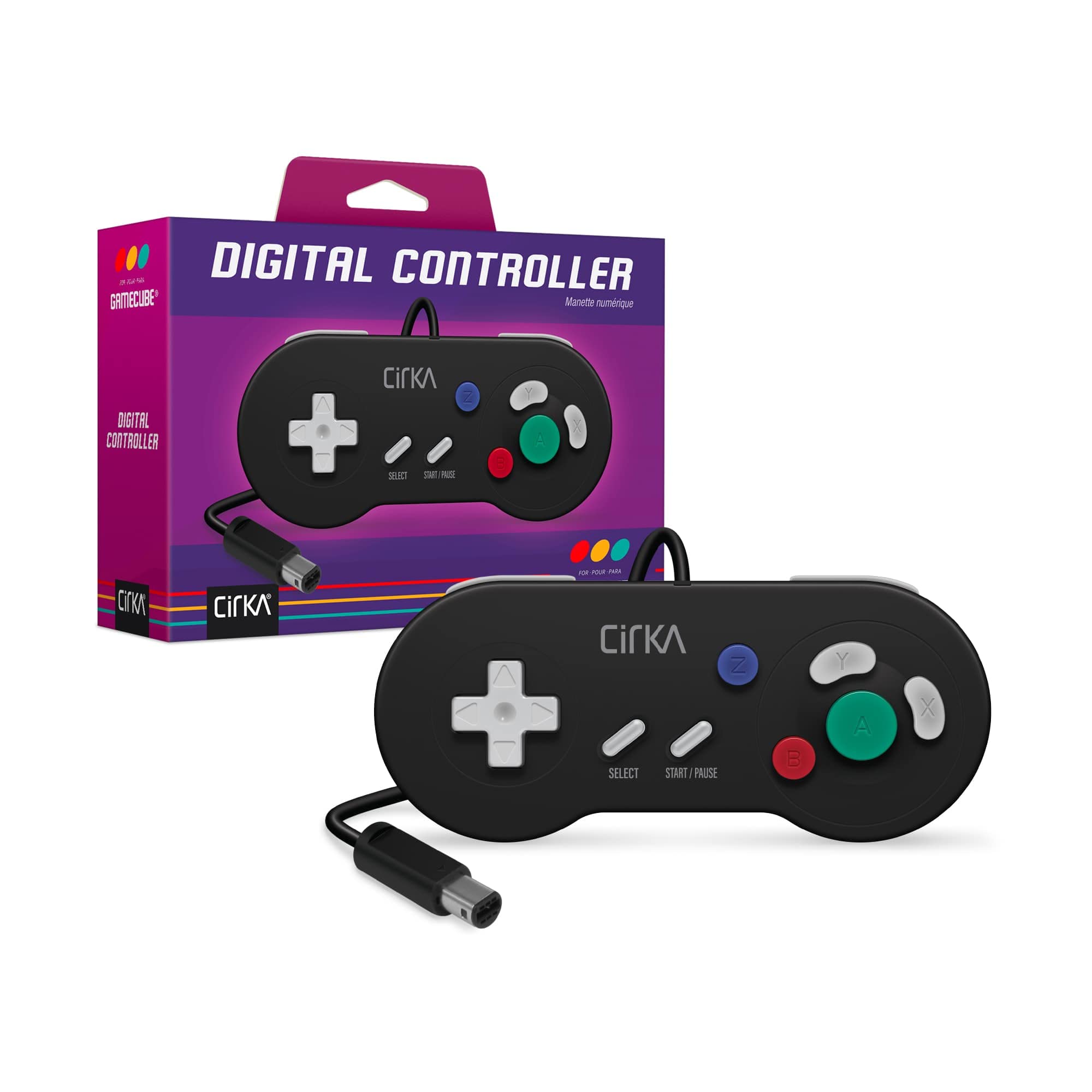 Cirka GameCube Digital Controller (Black) - (GC) Nintendo GameCube ACCESSORIES Cirka   