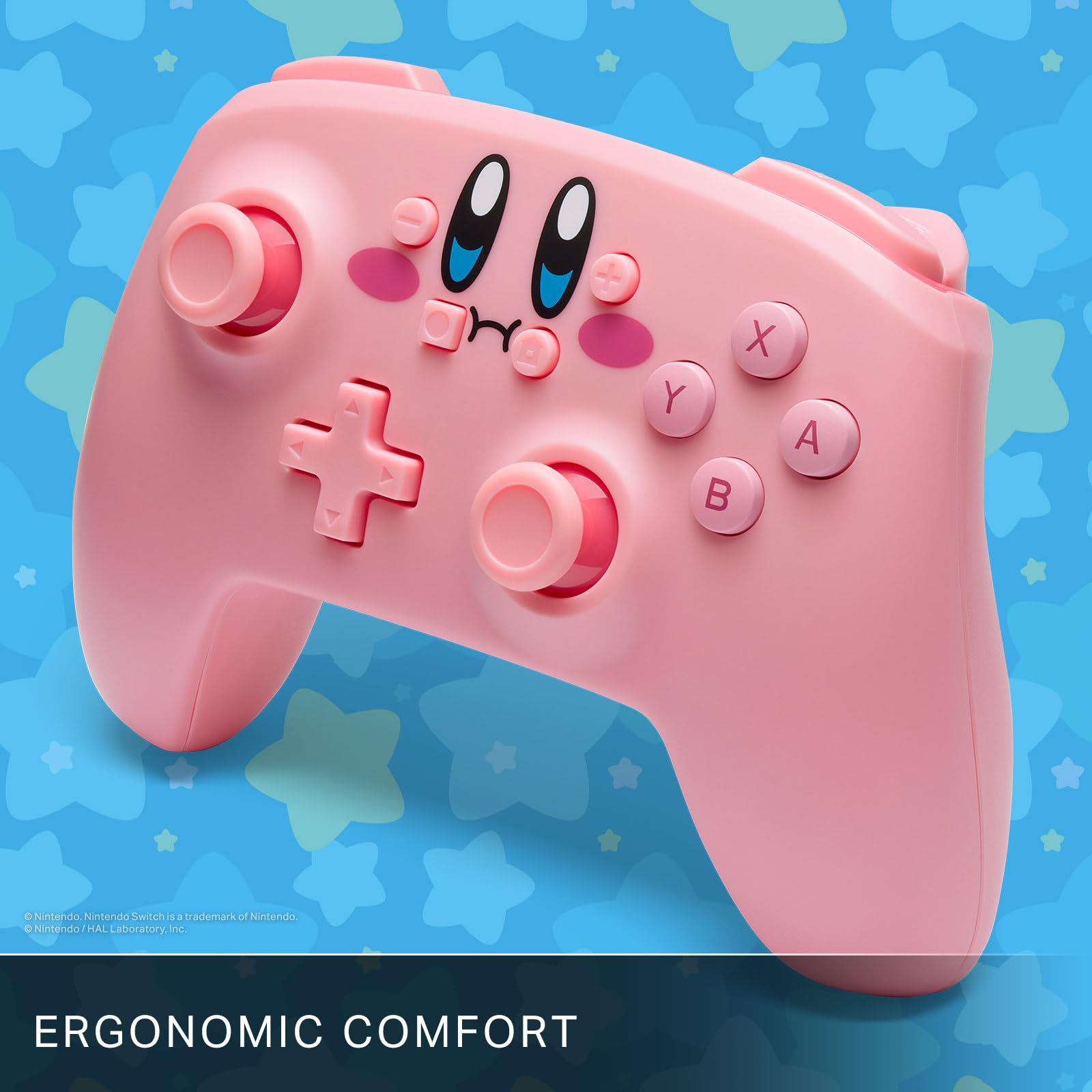 PowerA Wireless Controller for Nintendo Switch - Kirby Mouthful, Switch Lite/Switch-OLED Model, Nintendo Switch 2, AA Battery Powered (Battery Included), Bluetooth, Motion Controls, Officially Licensed VIDEO_GAME_CONTROLLER PowerA