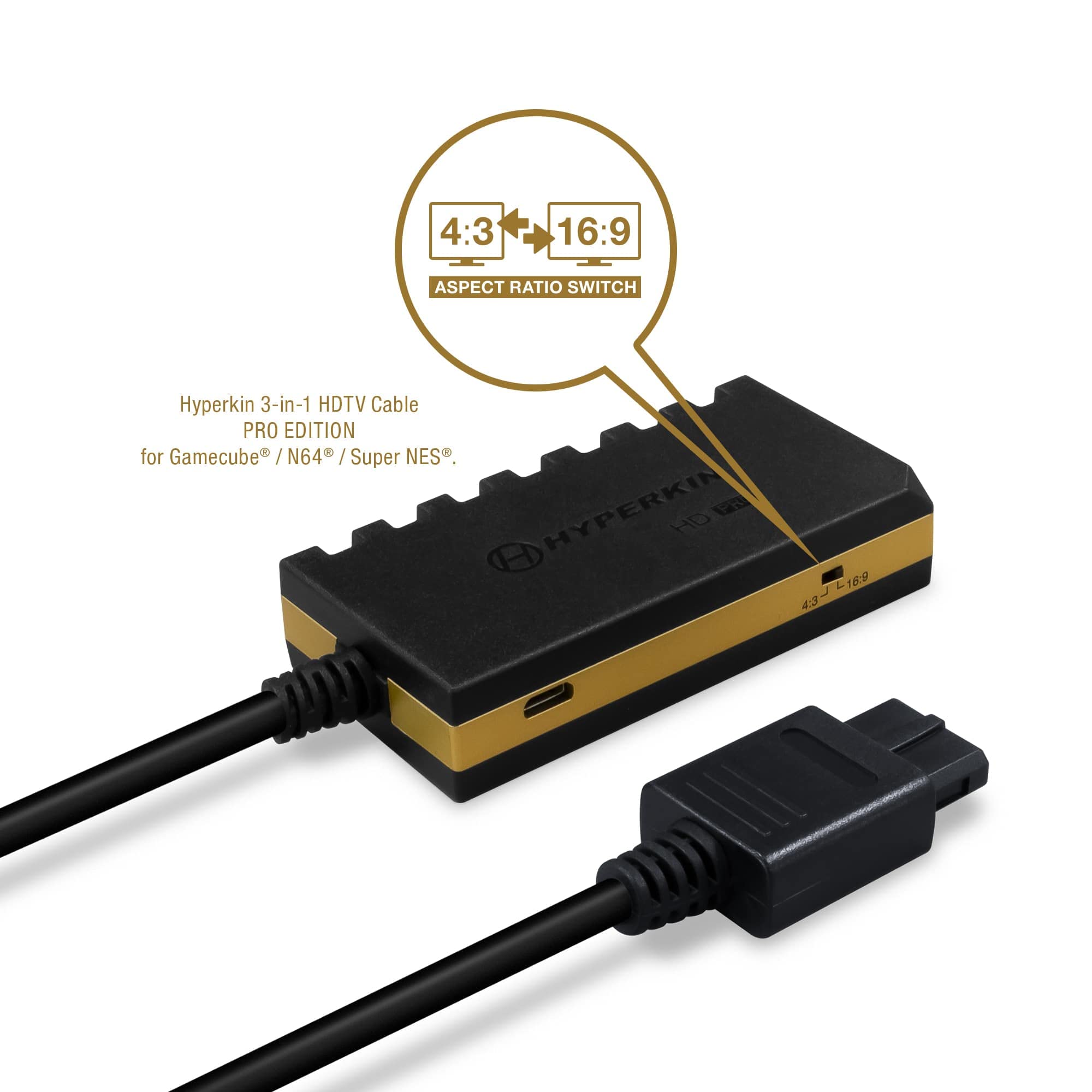 Hyperkin 3-In-1 HDTV Cable Pro Edition for GameCube/N64/Super NES ACCESSORIES Hyperkin