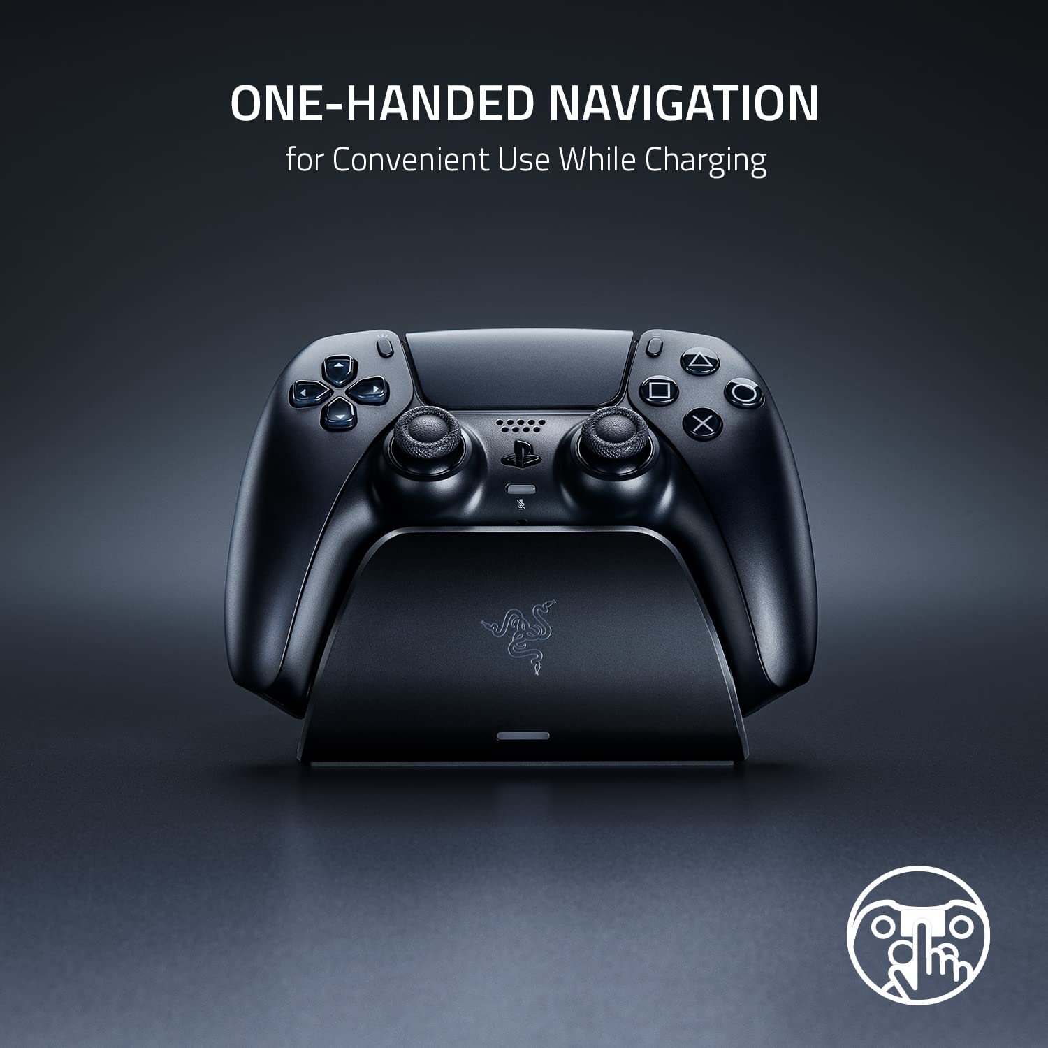 Razer Quick Charging Stand - Curved Cradle Design Matches PS5 DualSense Wireless Controller One-Handed Navigation USB Powered White - (PS5) PlayStation 5 ACCESSORIES Razer